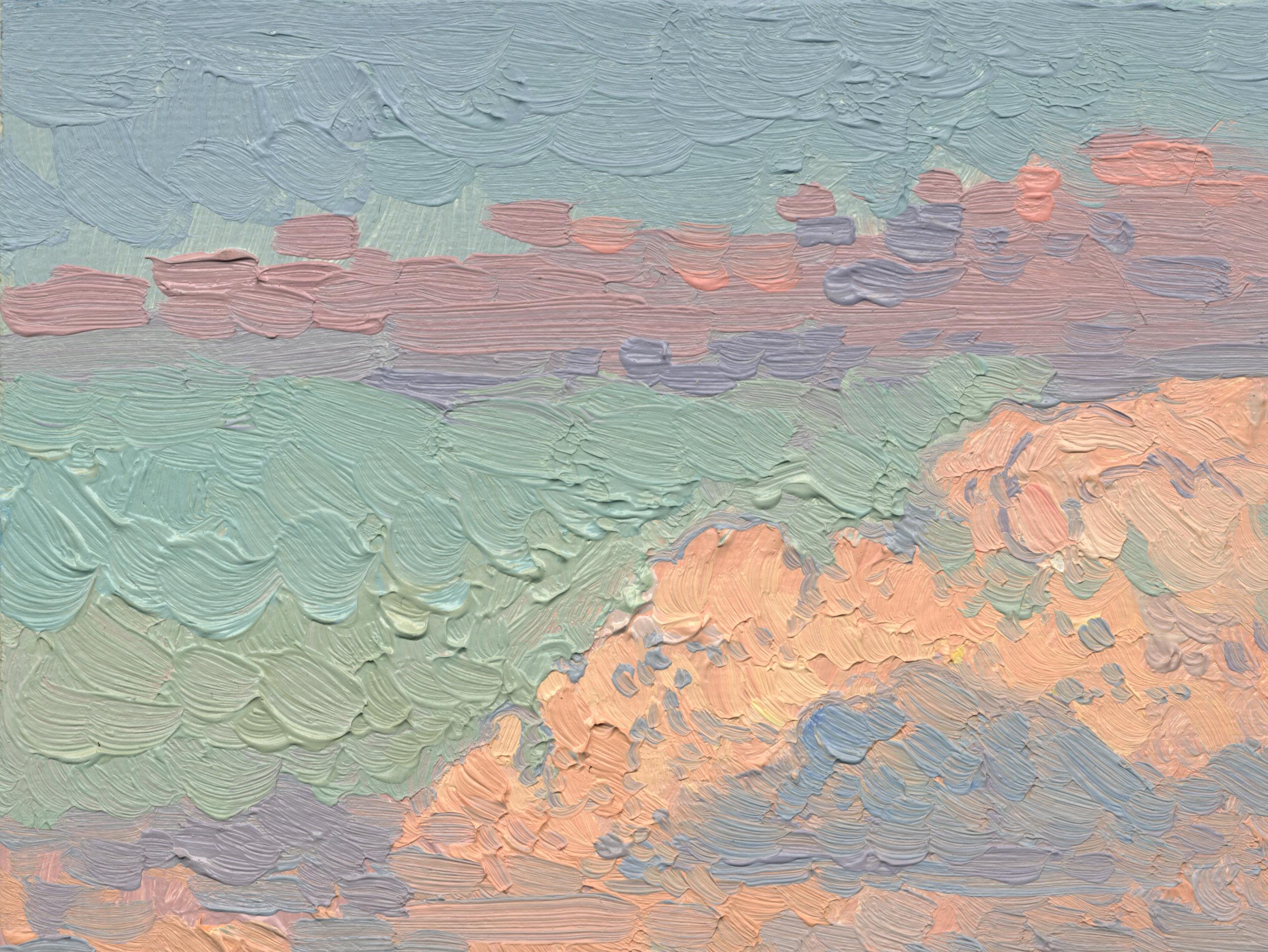 Nubes en el mar - Painting de Simon Kozhin