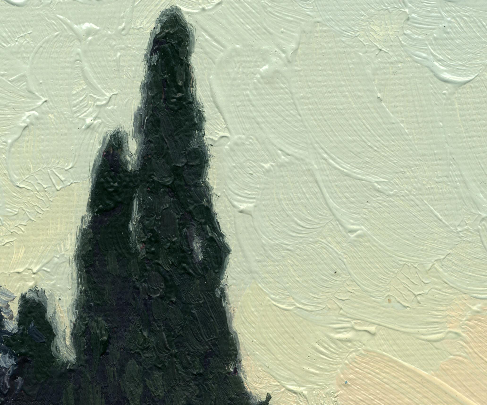 Cypress Sunset - Painting by Simon Kozhin