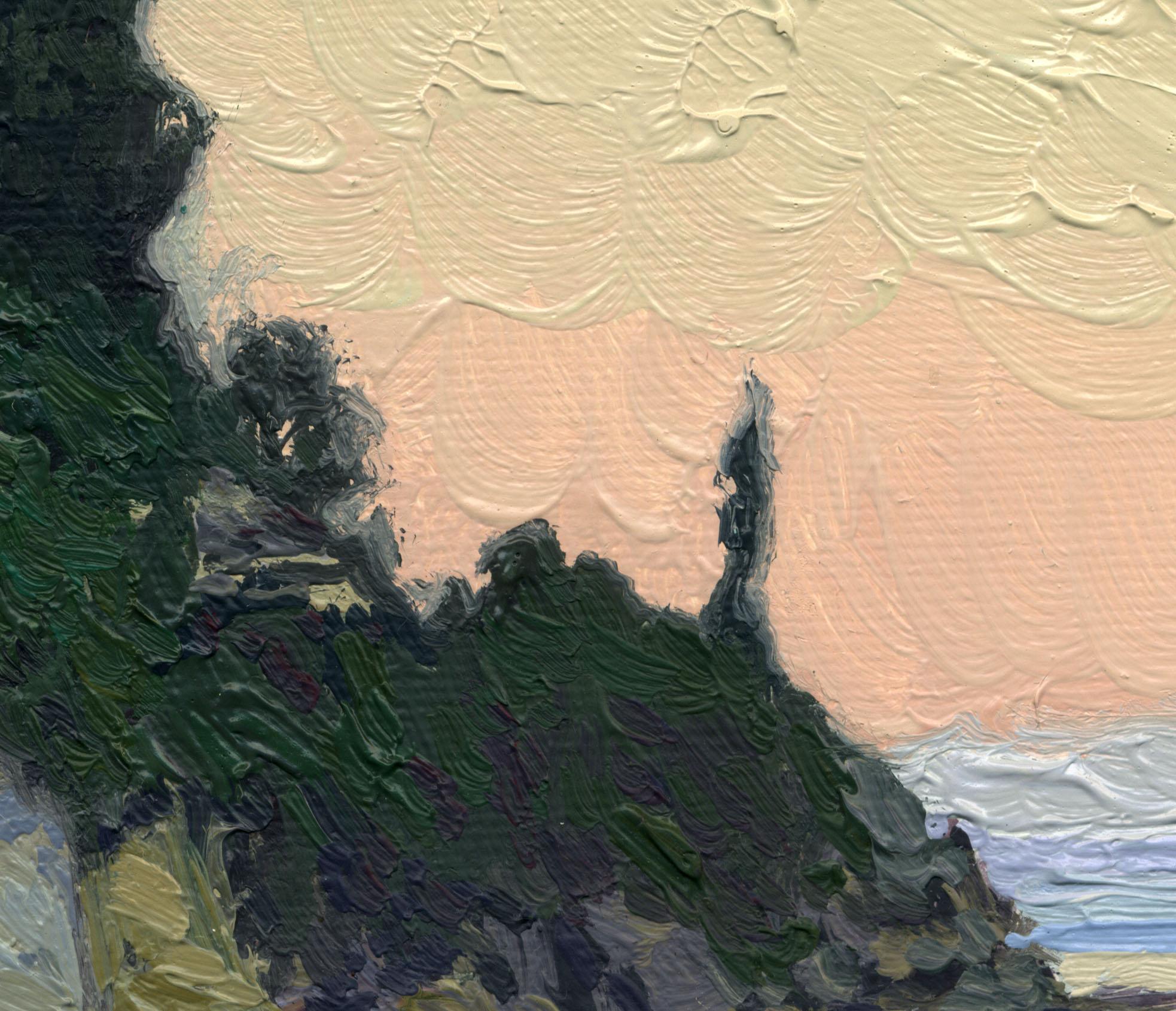 Cypress Sunset - Impressionist Painting by Simon Kozhin