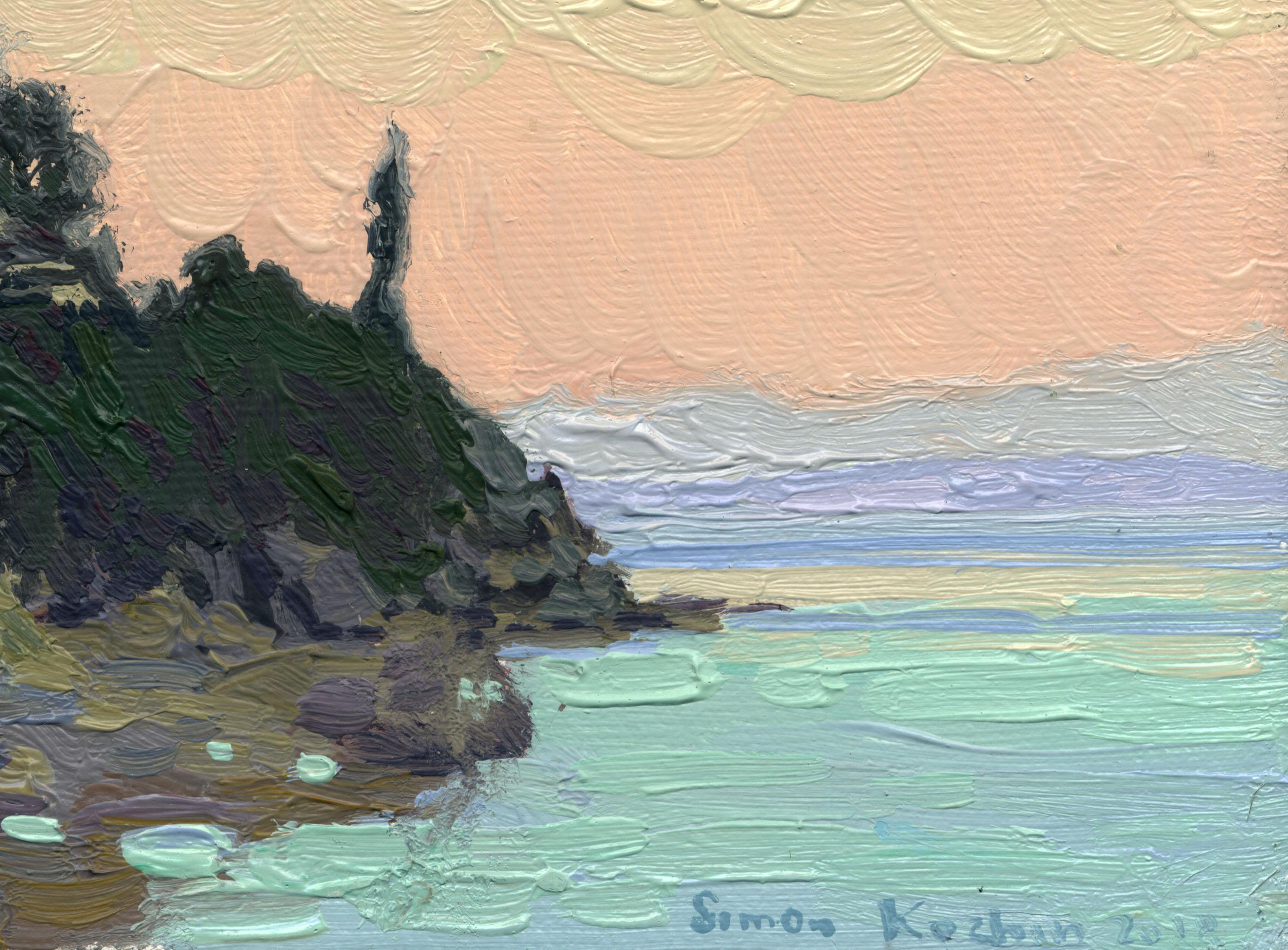 In crafting this painting, I sought to capture the serene yet powerful transition of day into night. The cypress, steadfast and majestic, stands against a vividly mellow sky, symbolizing endurance and resilience. I chose lush greens and calming