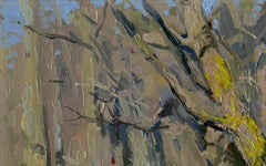 Early Spring Painting, Oil on Canvas, Serene Forest Scene, New