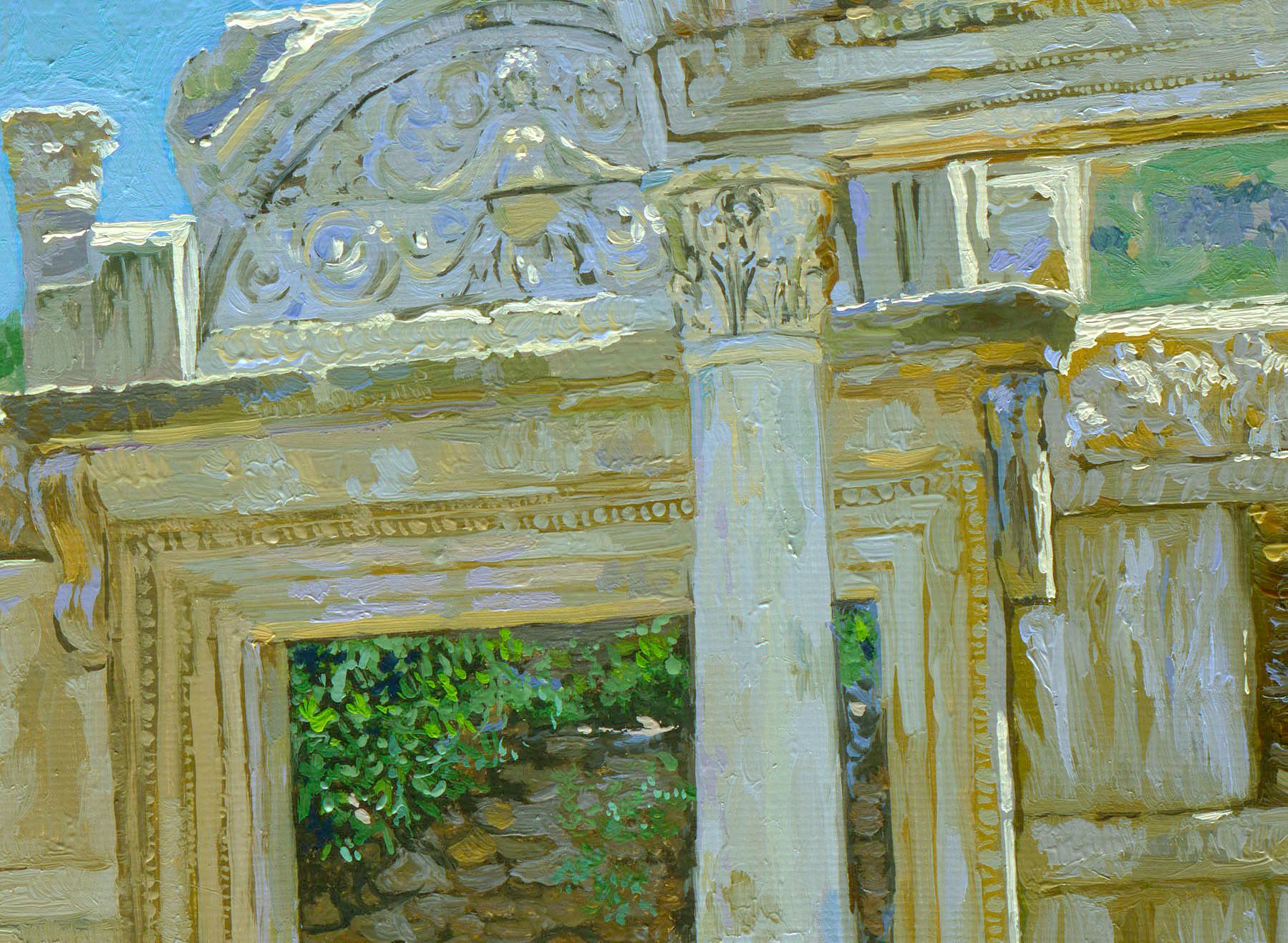 Ephesus. Ruins. Temple of Hadrian - Realist Painting by Simon Kozhin