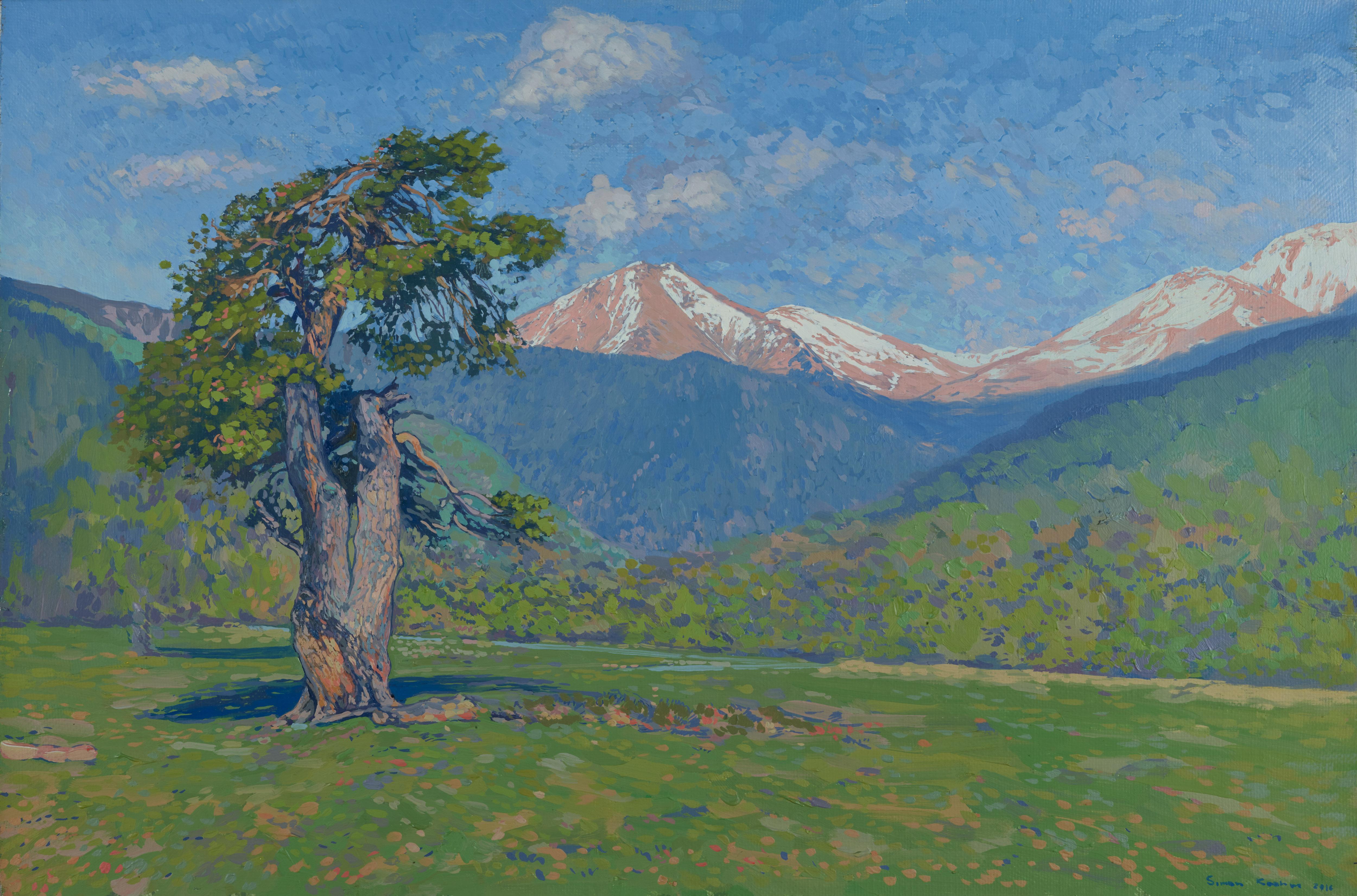 Simon Kozhin Landscape Painting - Evening. Teberda