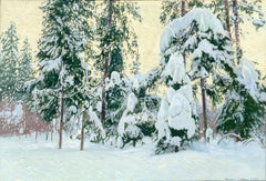Fairytale forest in Abramtsevo, Impressionist painting, 2026, Oil on canvas, new