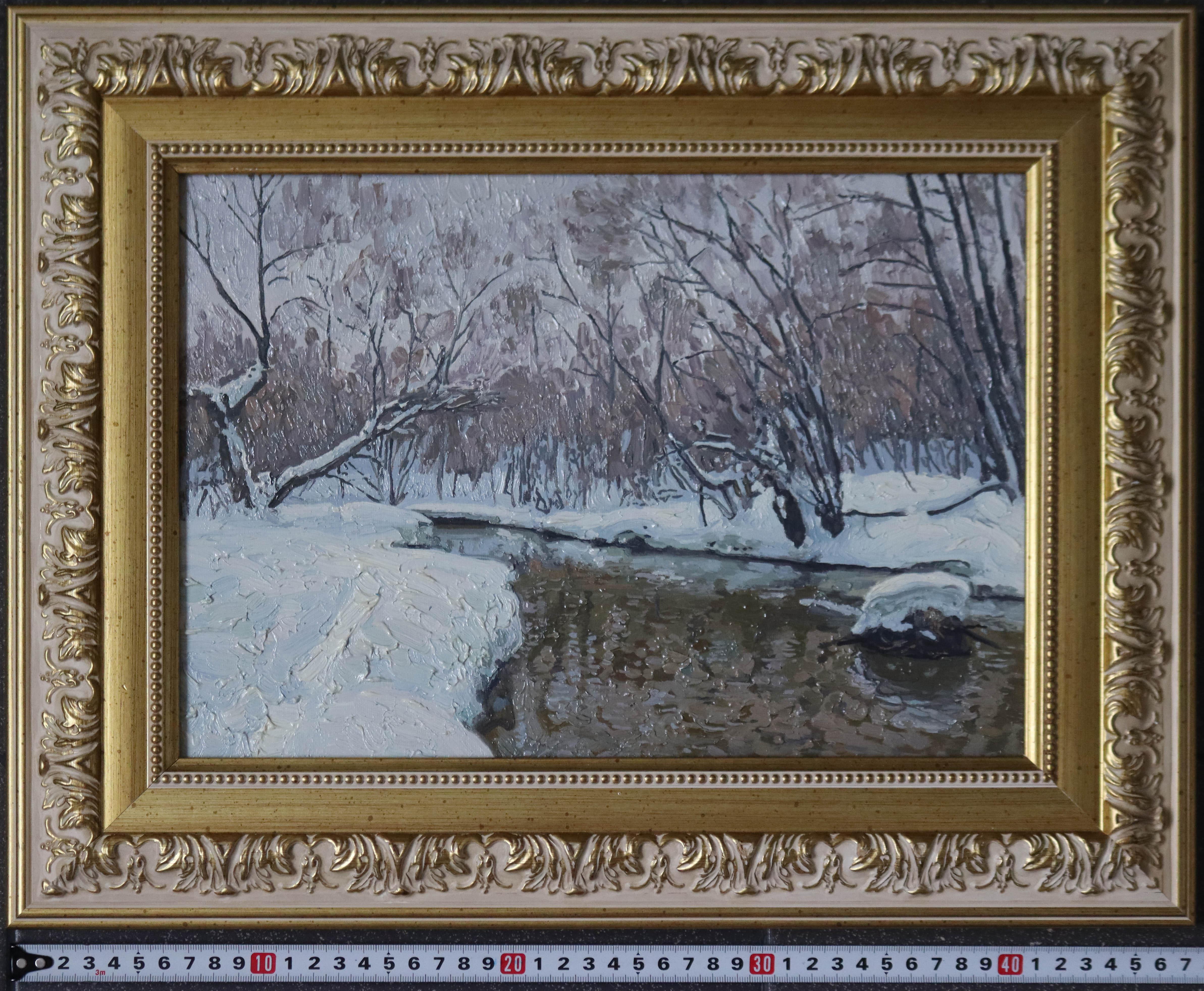 February in Kuzminki. The Churilikha River im Angebot 6