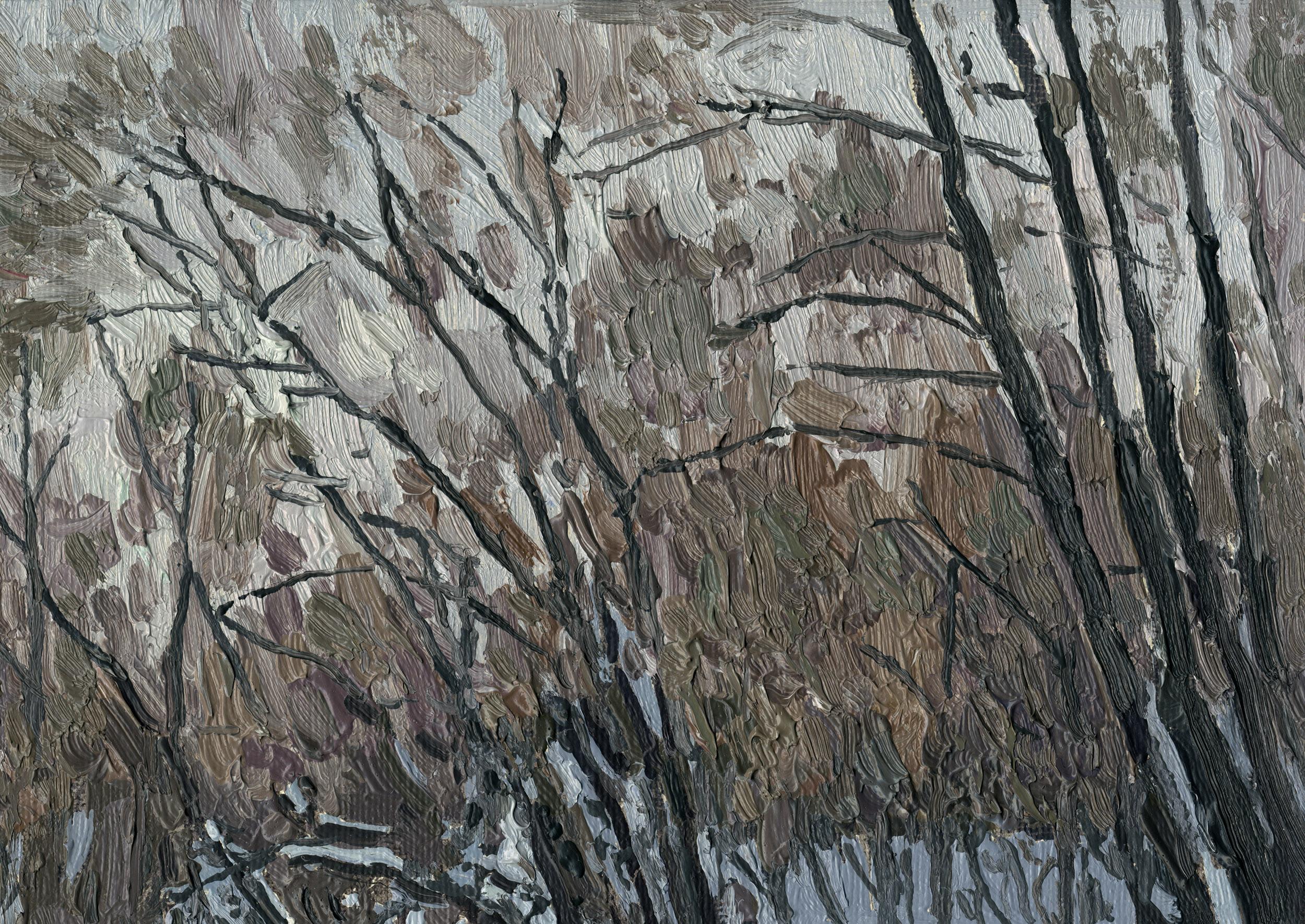 February in Kuzminki. The Churilikha River (Impressionismus), Painting, von Simon Kozhin