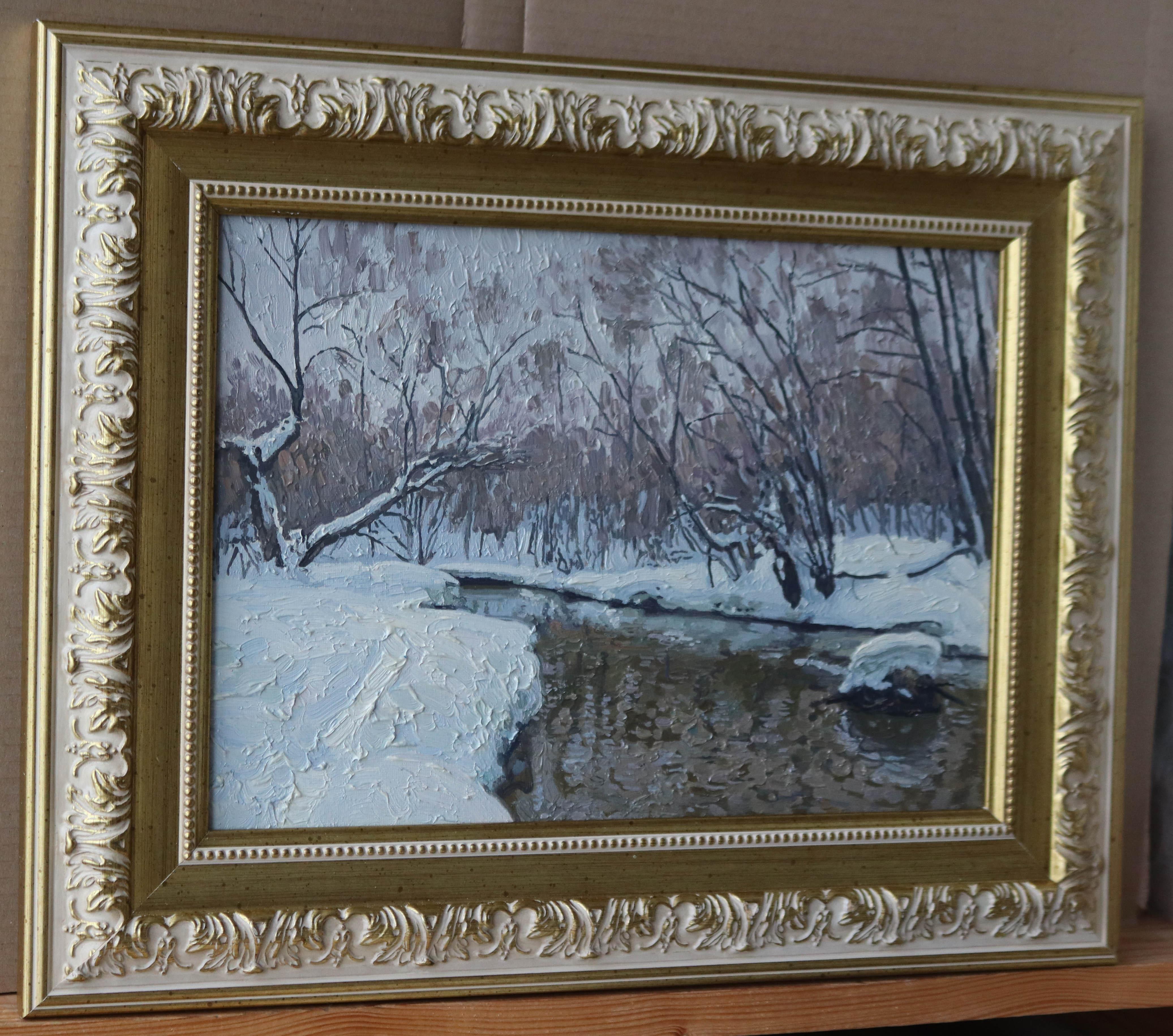 February in Kuzminki. The Churilikha River im Angebot 2