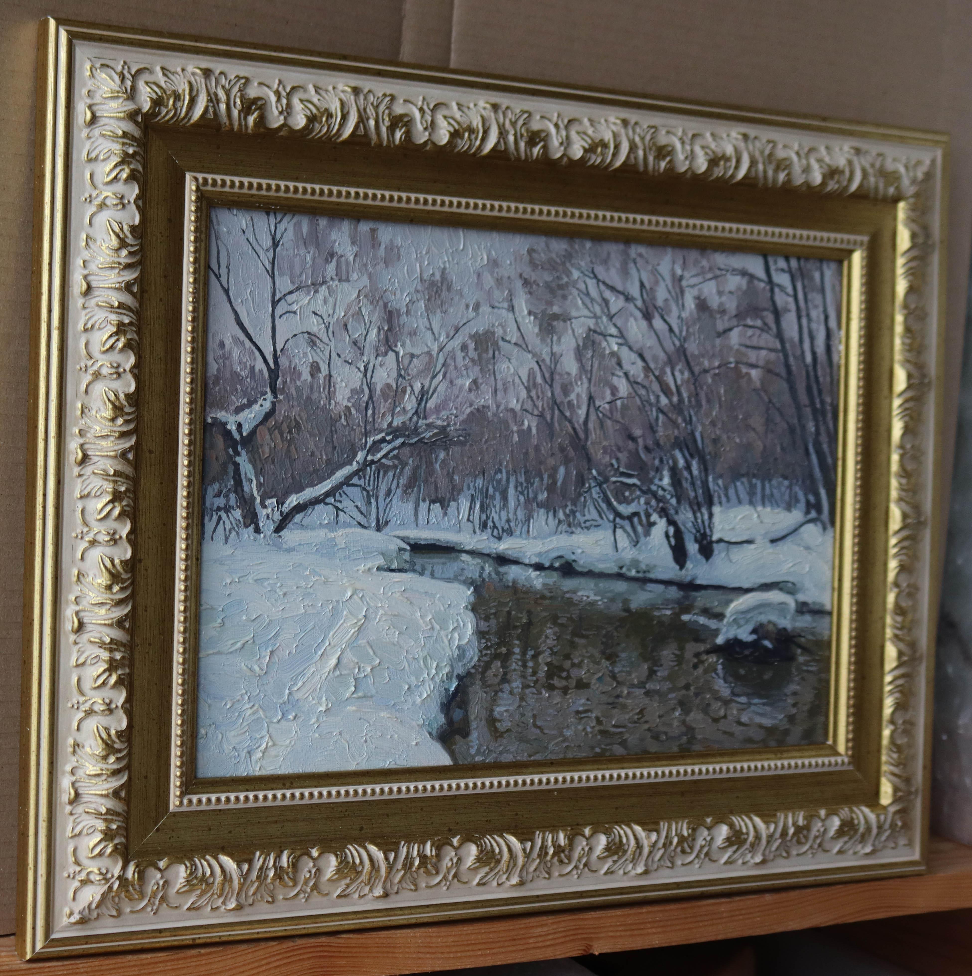 February in Kuzminki. The Churilikha River im Angebot 3