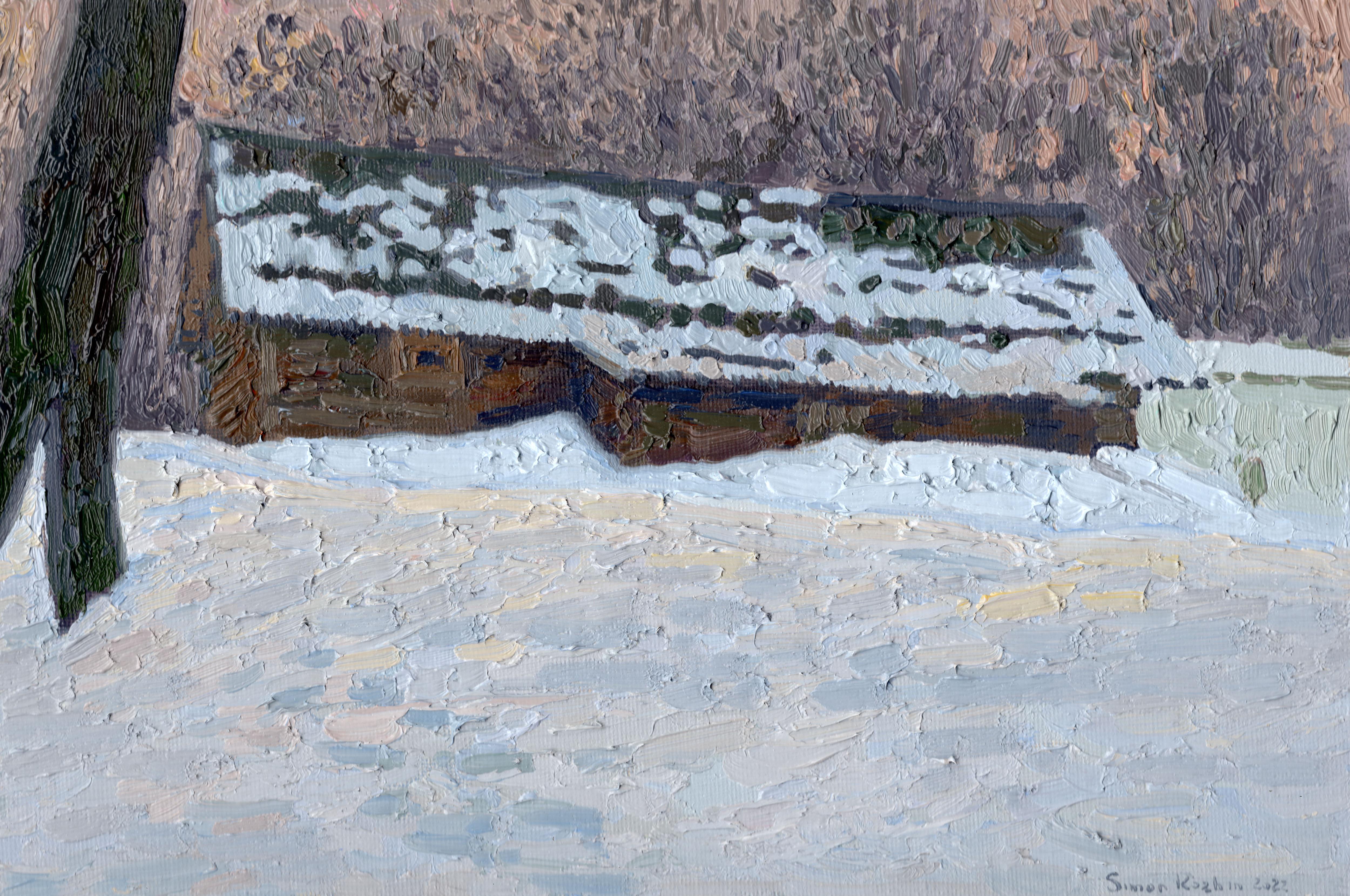 Simon Kozhin Landscape Painting - February. Meadery. Kolomenskoye