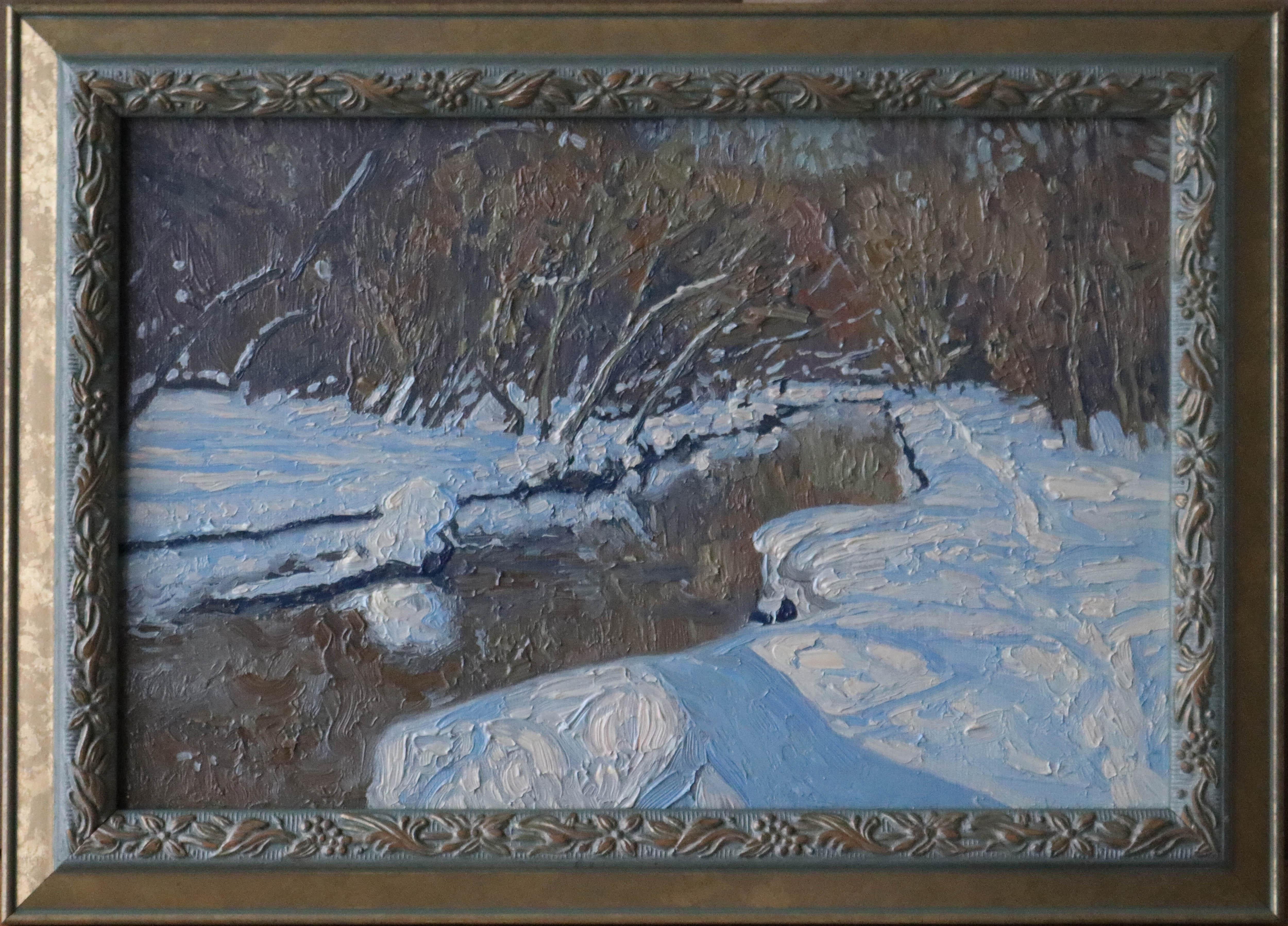 February sun. Churilikha River, Winter Landscape by Simon Kozhin For Sale 1