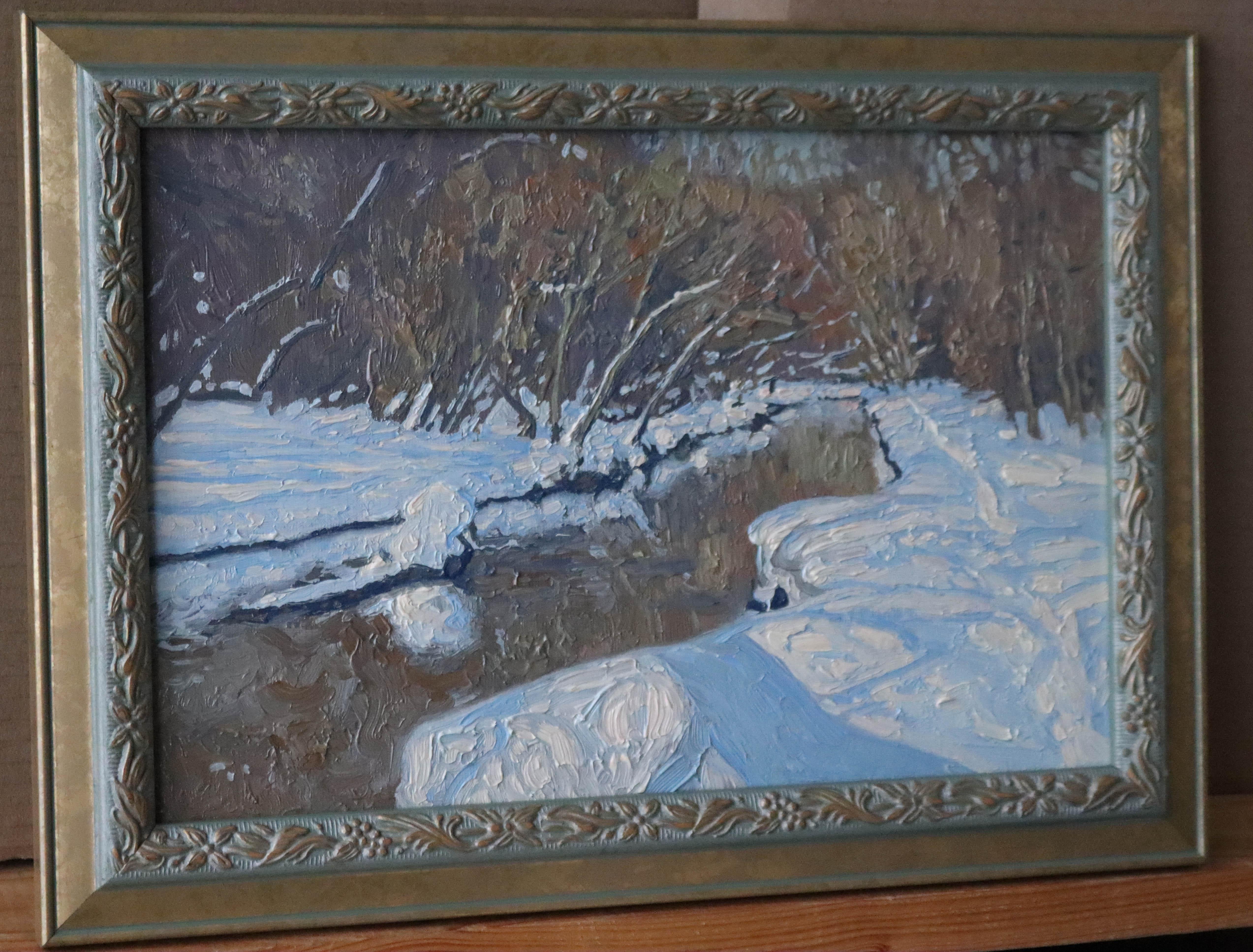 February sun. Churilikha River, Winter Landscape by Simon Kozhin For Sale 2