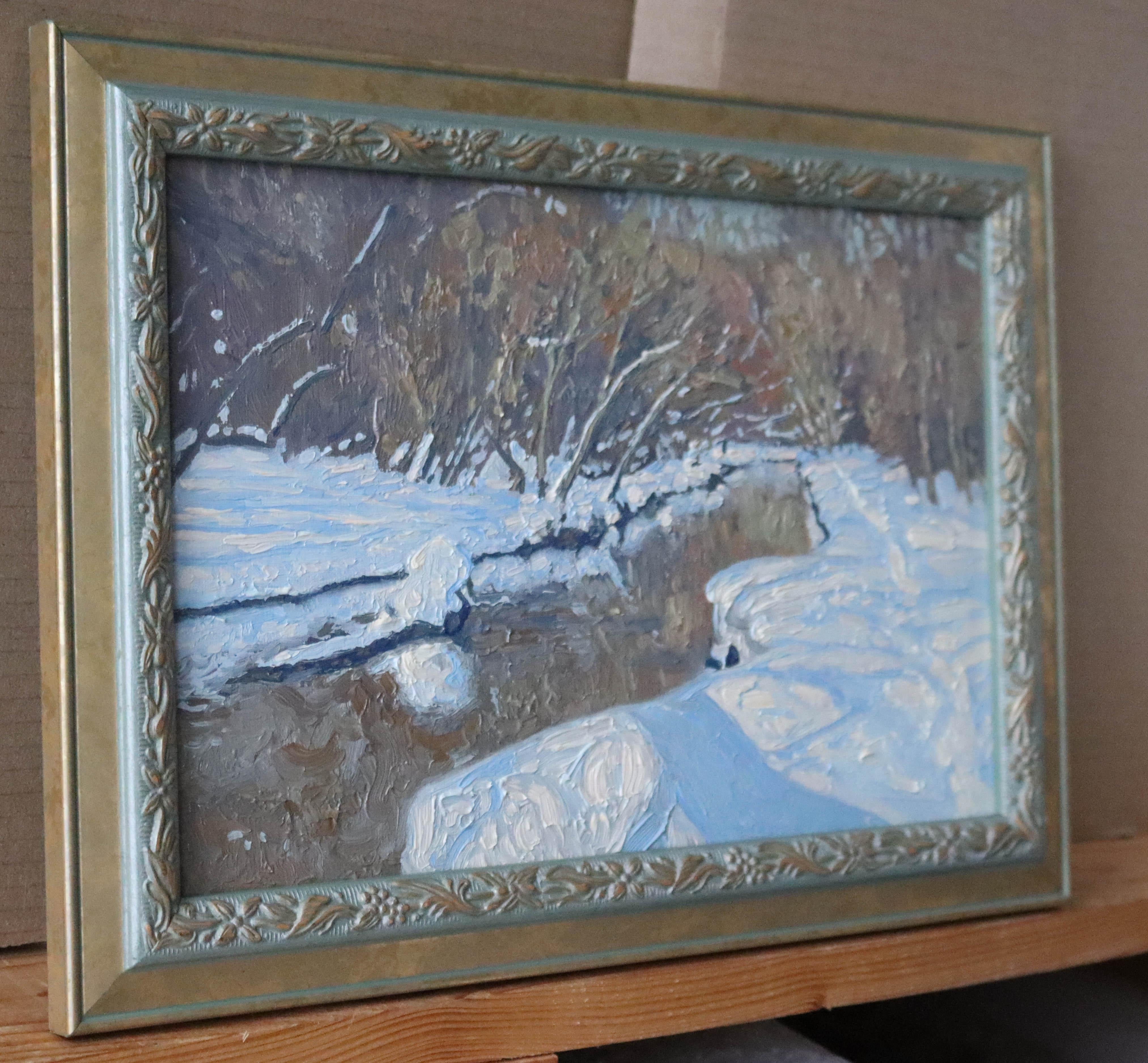 February sun. Churilikha River, Winter Landscape by Simon Kozhin For Sale 3