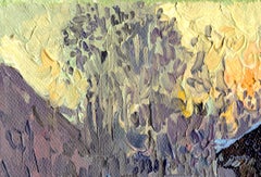 February Sunset in the Village of Bolshoy Borok, Oil on Canvas, Framed