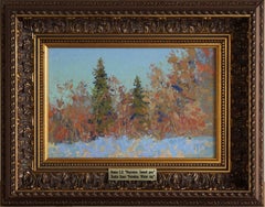 Fedoskino. Winter day. Original oil painting by Simon Kozhin