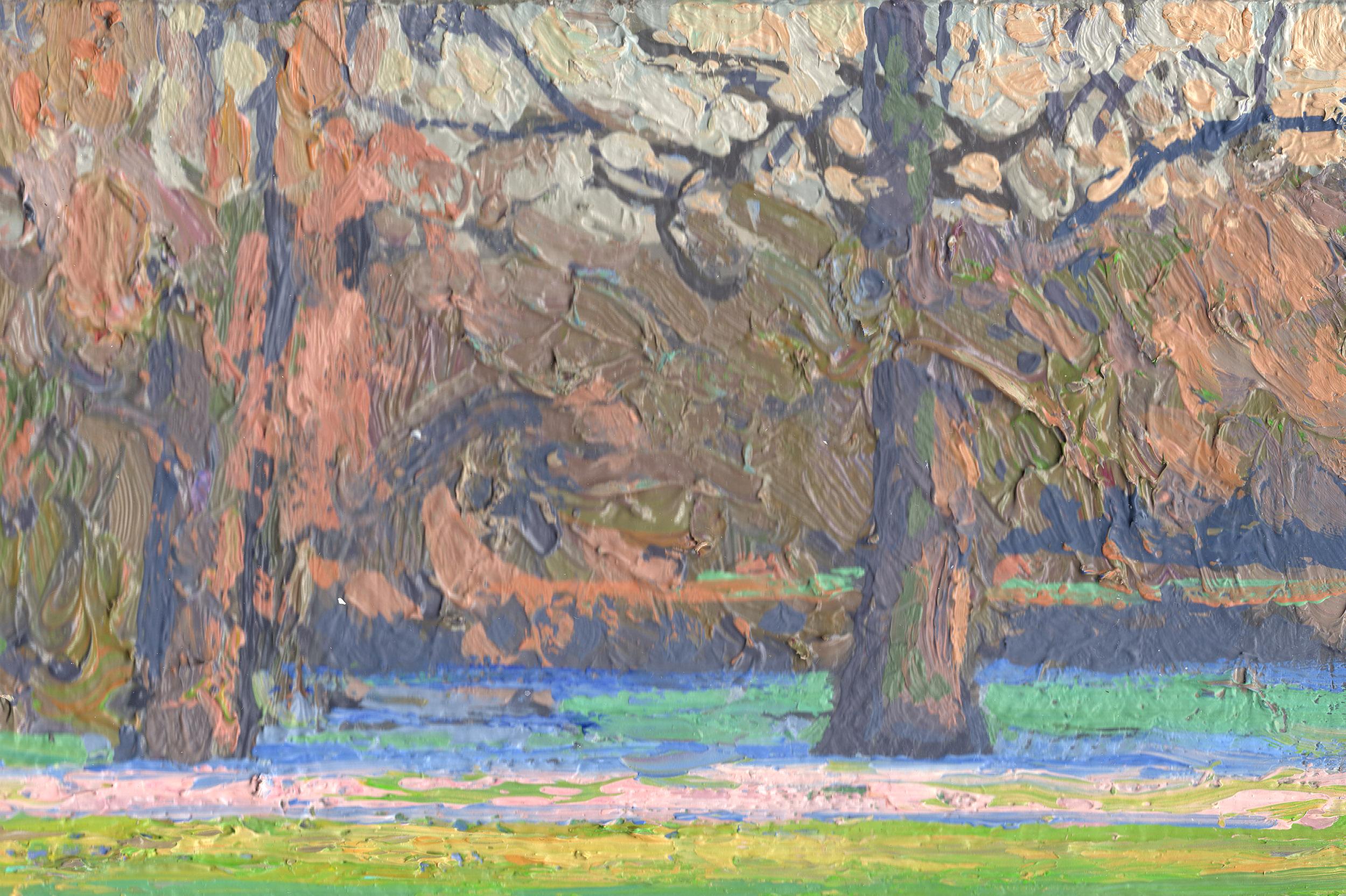 Erste blaue Blumen (Impressionismus), Painting, von Simon Kozhin