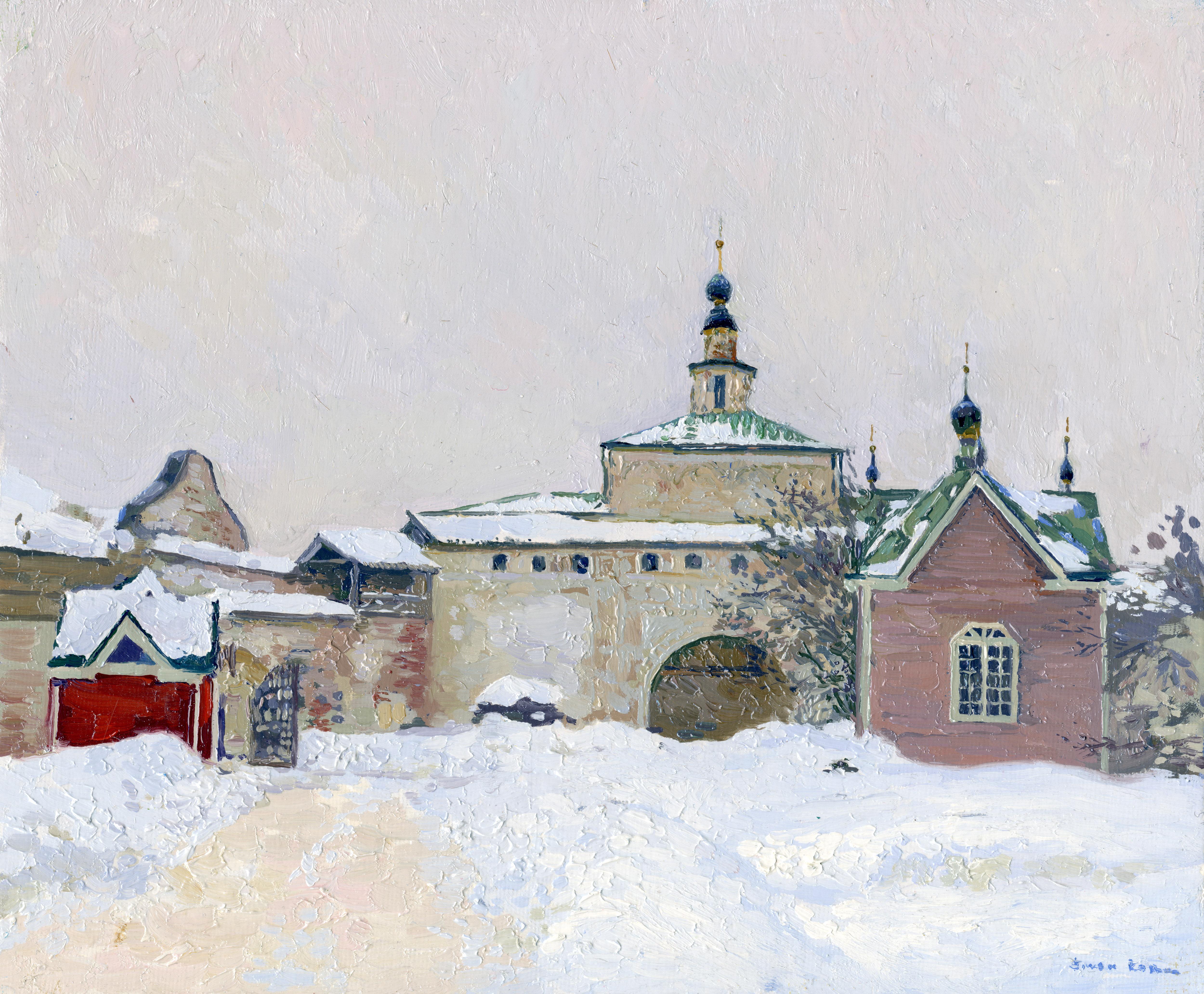 Landscape Painting di Simon Kozhin - Porta della Chiesa Nikolskaya del Monastero Goritsky. Pereslavl-Zalessky