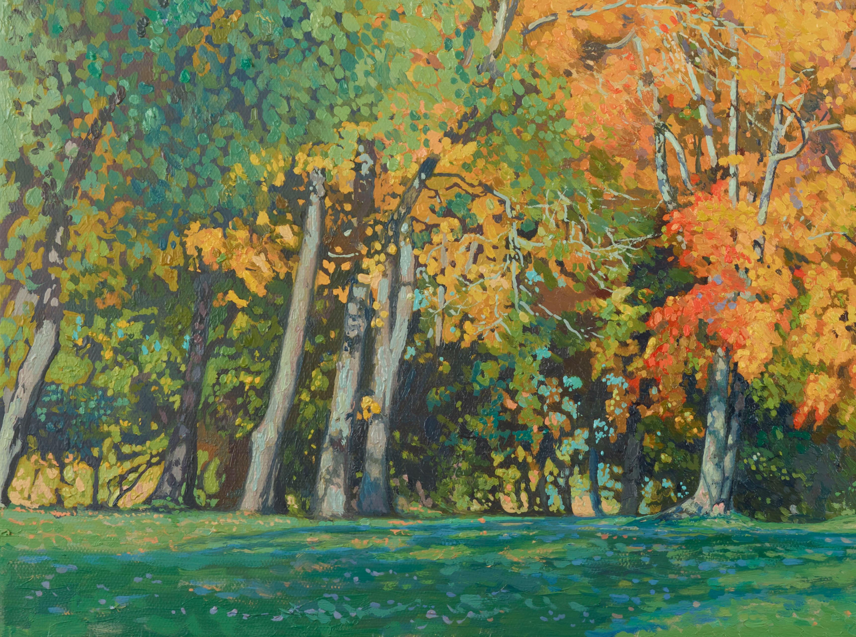 Automne doré à Tsaritsyno - Impressionnisme Painting par Simon Kozhin