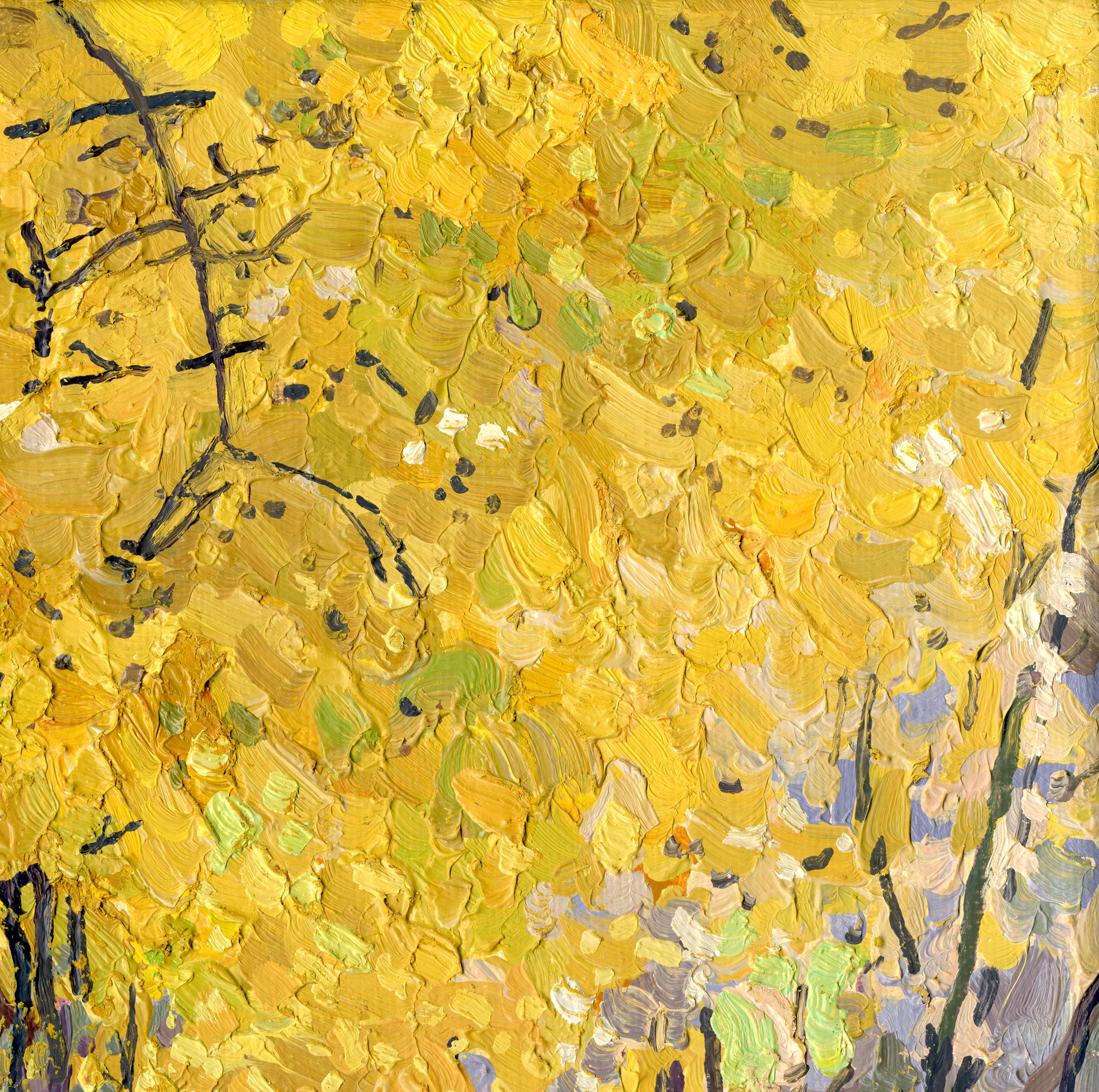 Golden maples in the park - Impressionist Painting by Simon Kozhin