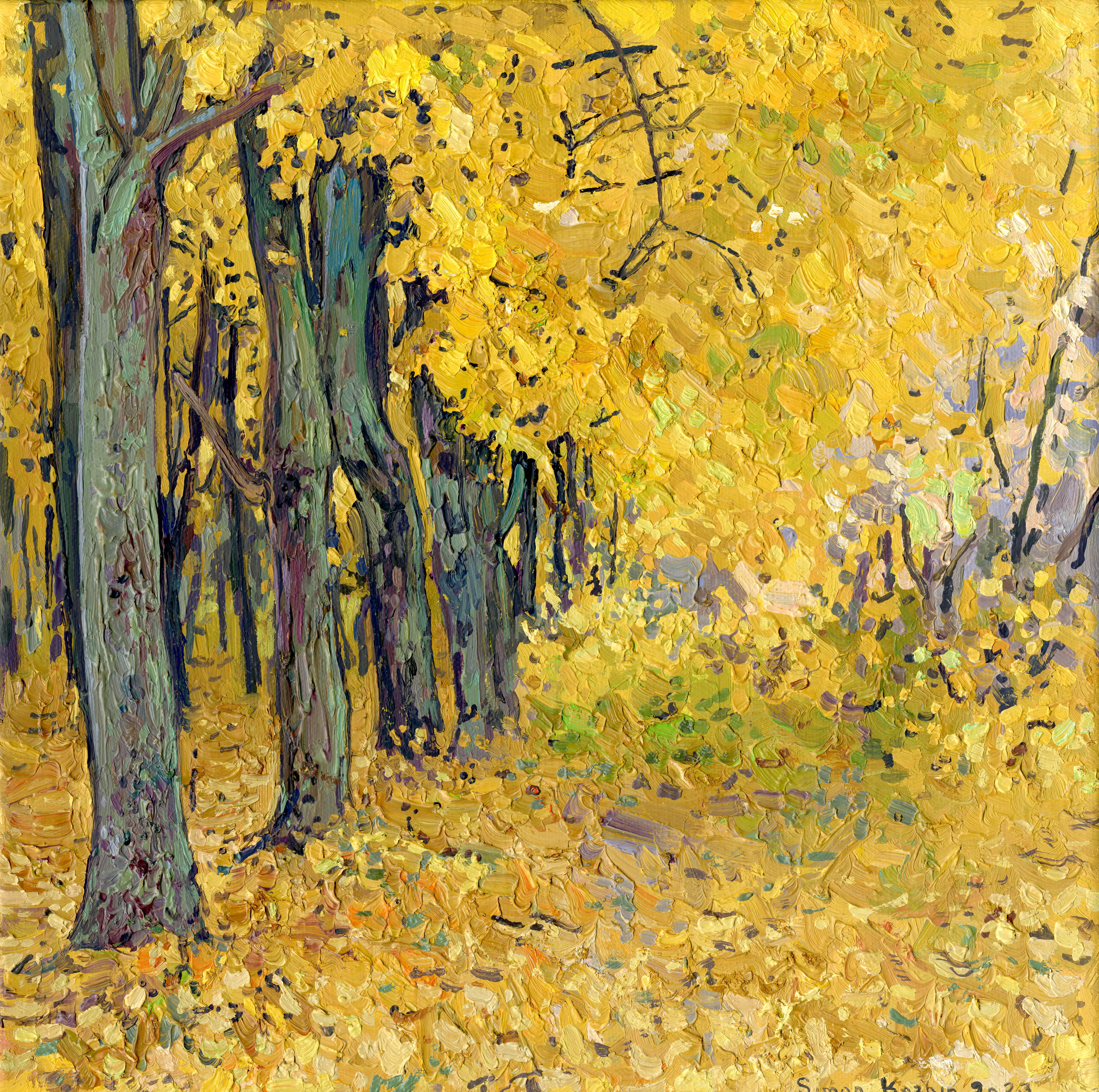 Simon Kozhin Landscape Painting - Golden maples in the park