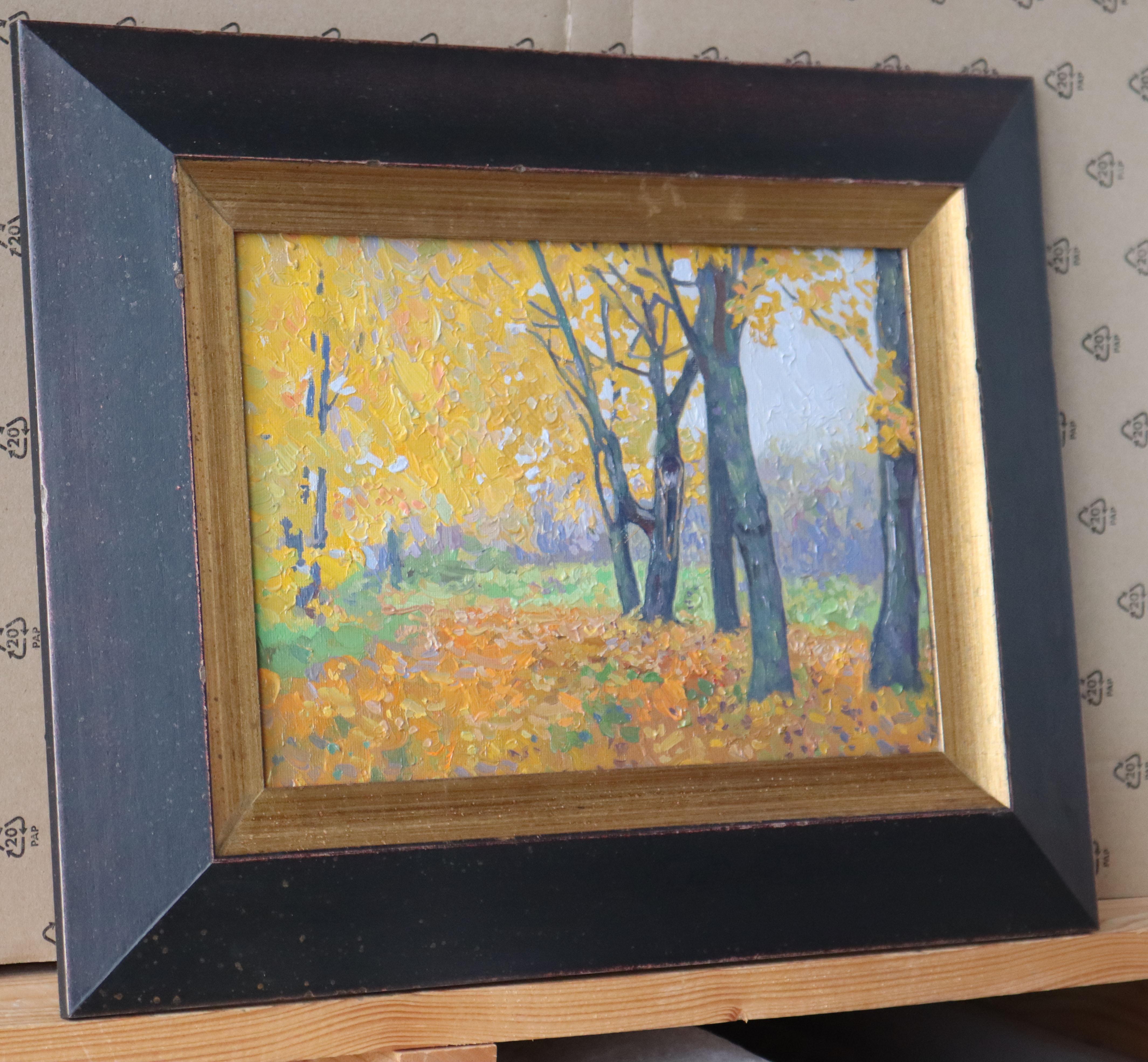 Golden maples in Tsaritsino - Impressionist Painting by Simon Kozhin