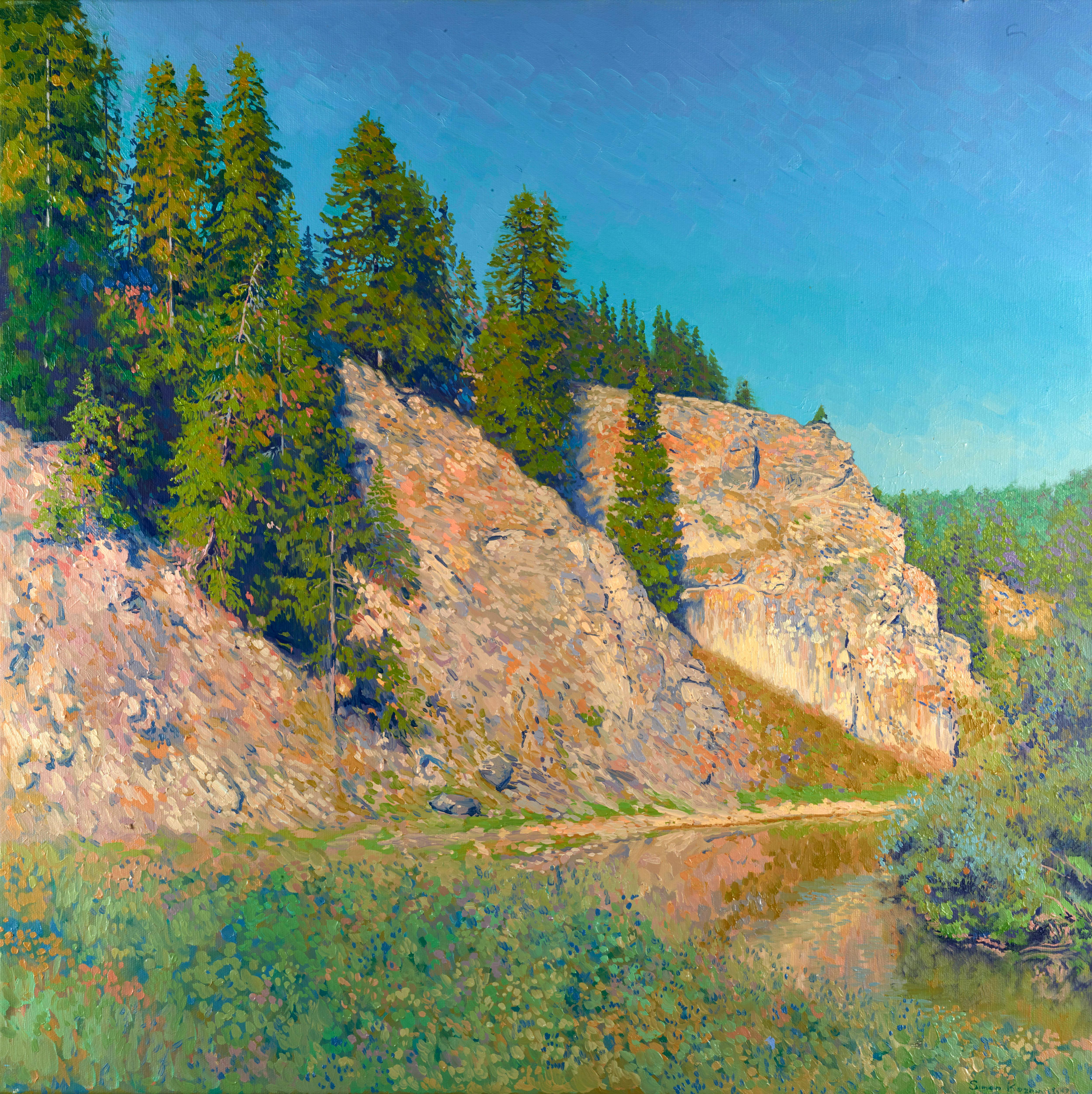 Puesta de sol dorada. El río Chusovaya
