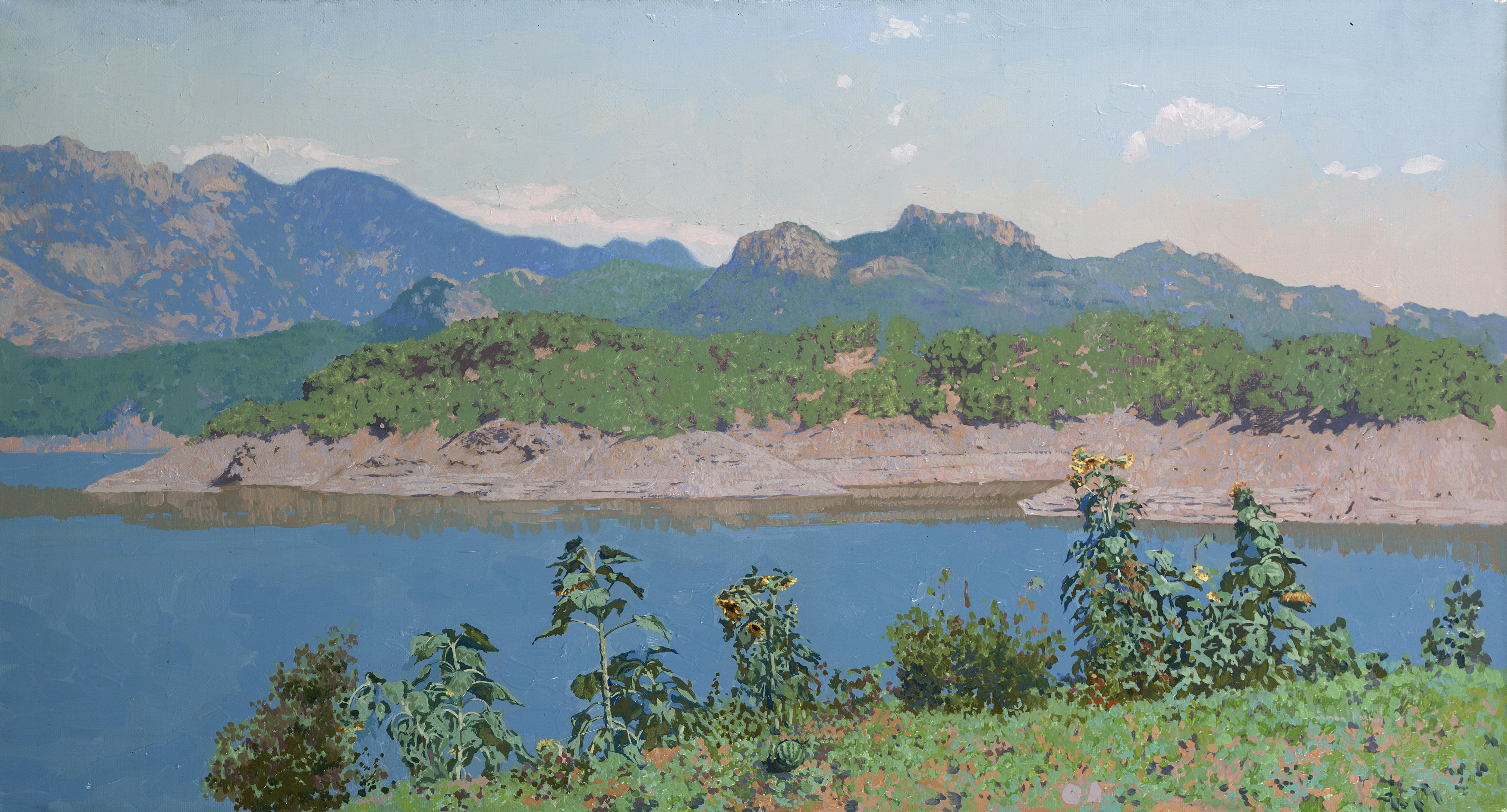 Simon Kozhin Landscape Painting – Grüner Canyon