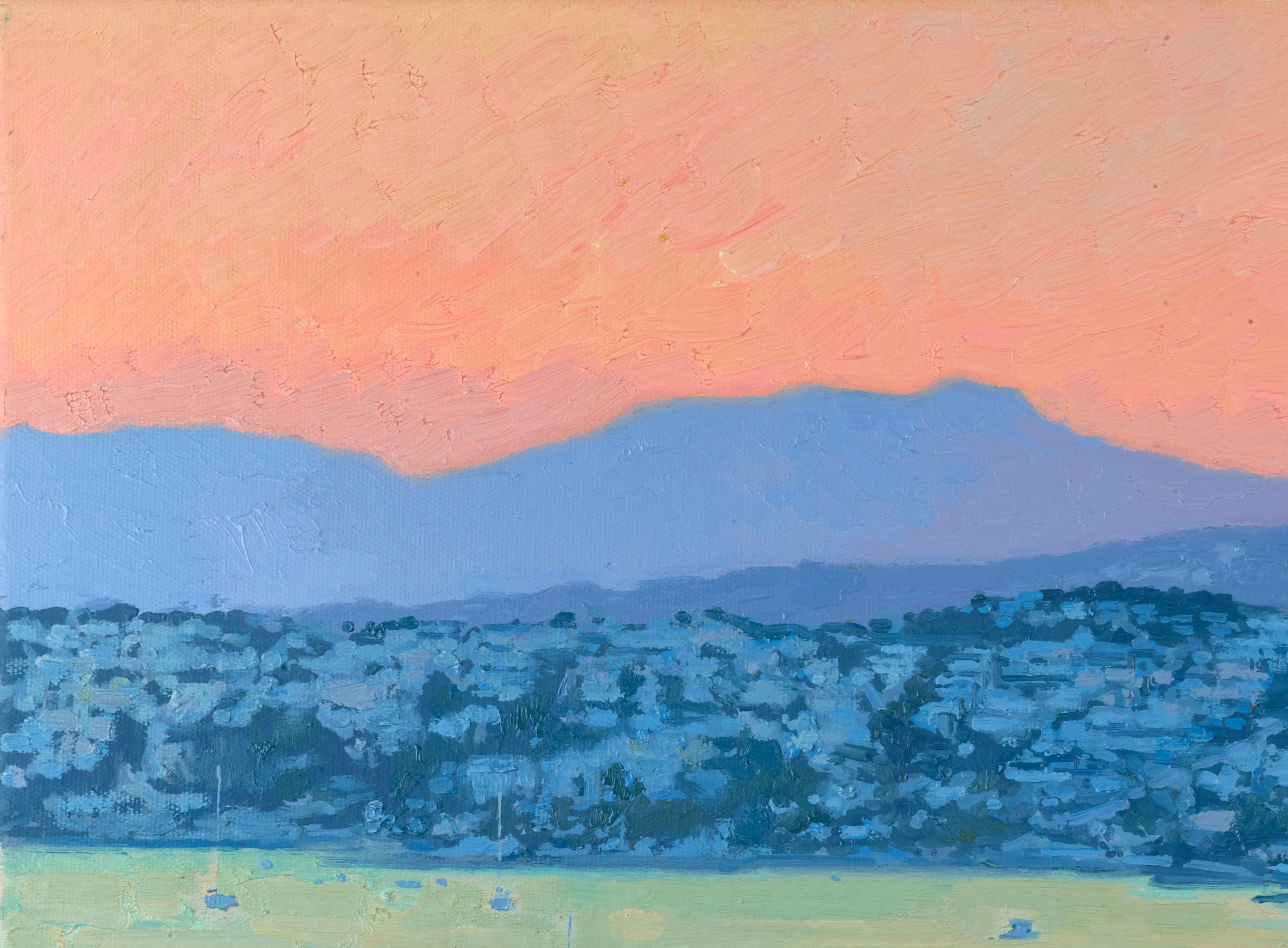 La bahía de Gumbet al final del día - Painting de Simon Kozhin