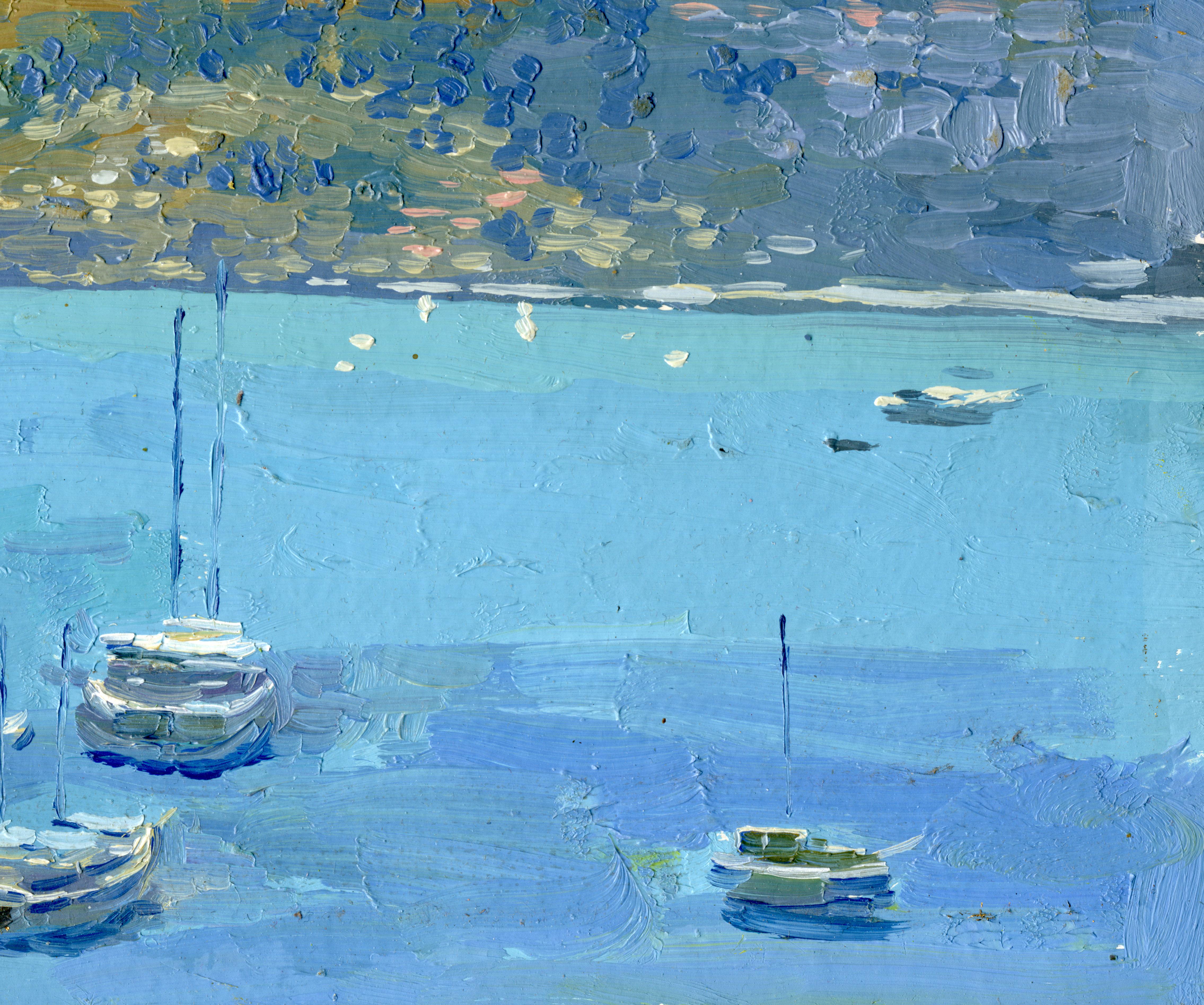 Gumbet (Blau), Landscape Painting, von Simon Kozhin