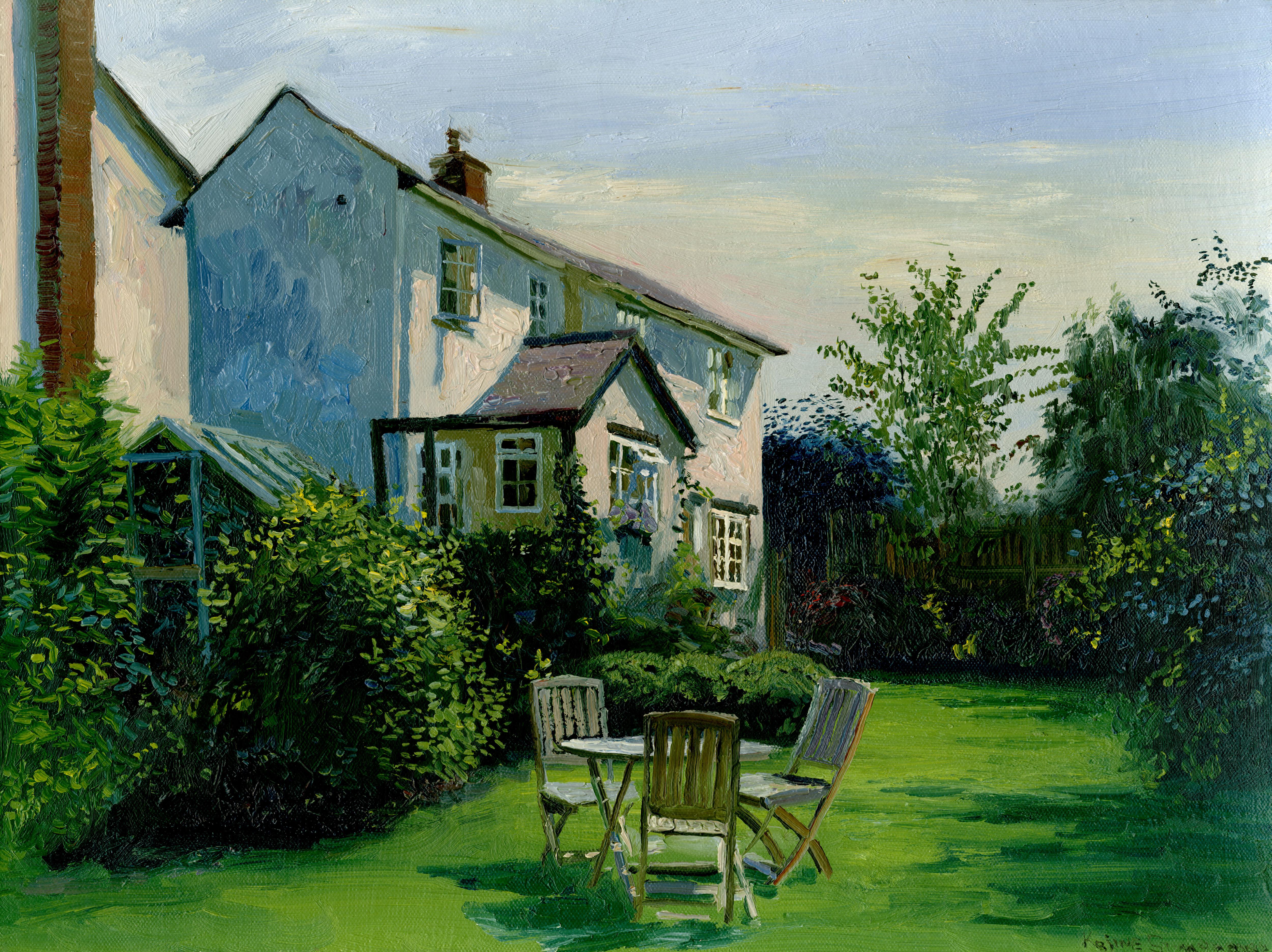 Simon Kozhin Landscape Painting - Haddenham. Garden