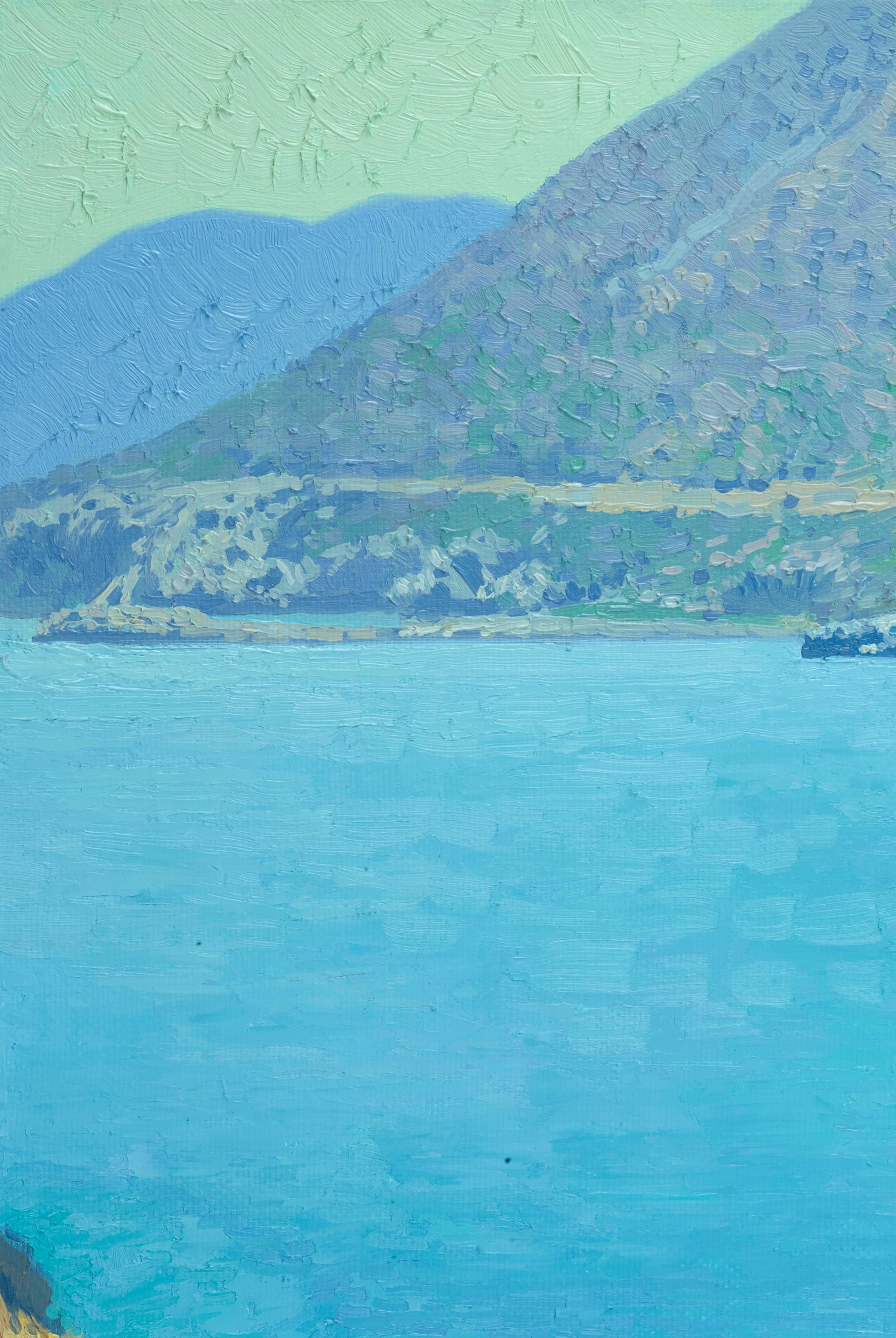 Harbor near Bali. Crete. - Impressionist Painting by Simon Kozhin