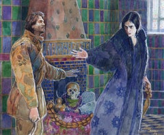 Illustration du conte de fées des frères Grimm « Rapunzel »