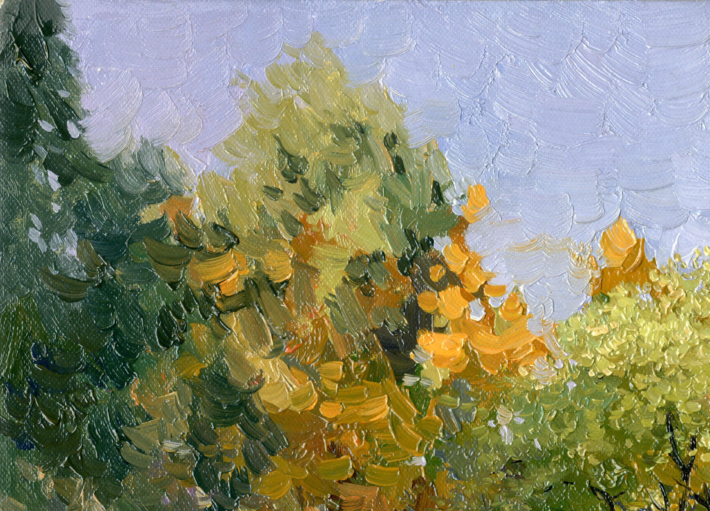 Im botanischen Garten, Öl-Landschaftsgemälde, Pleinair-Kunstwerk, gerahmt im Angebot 9