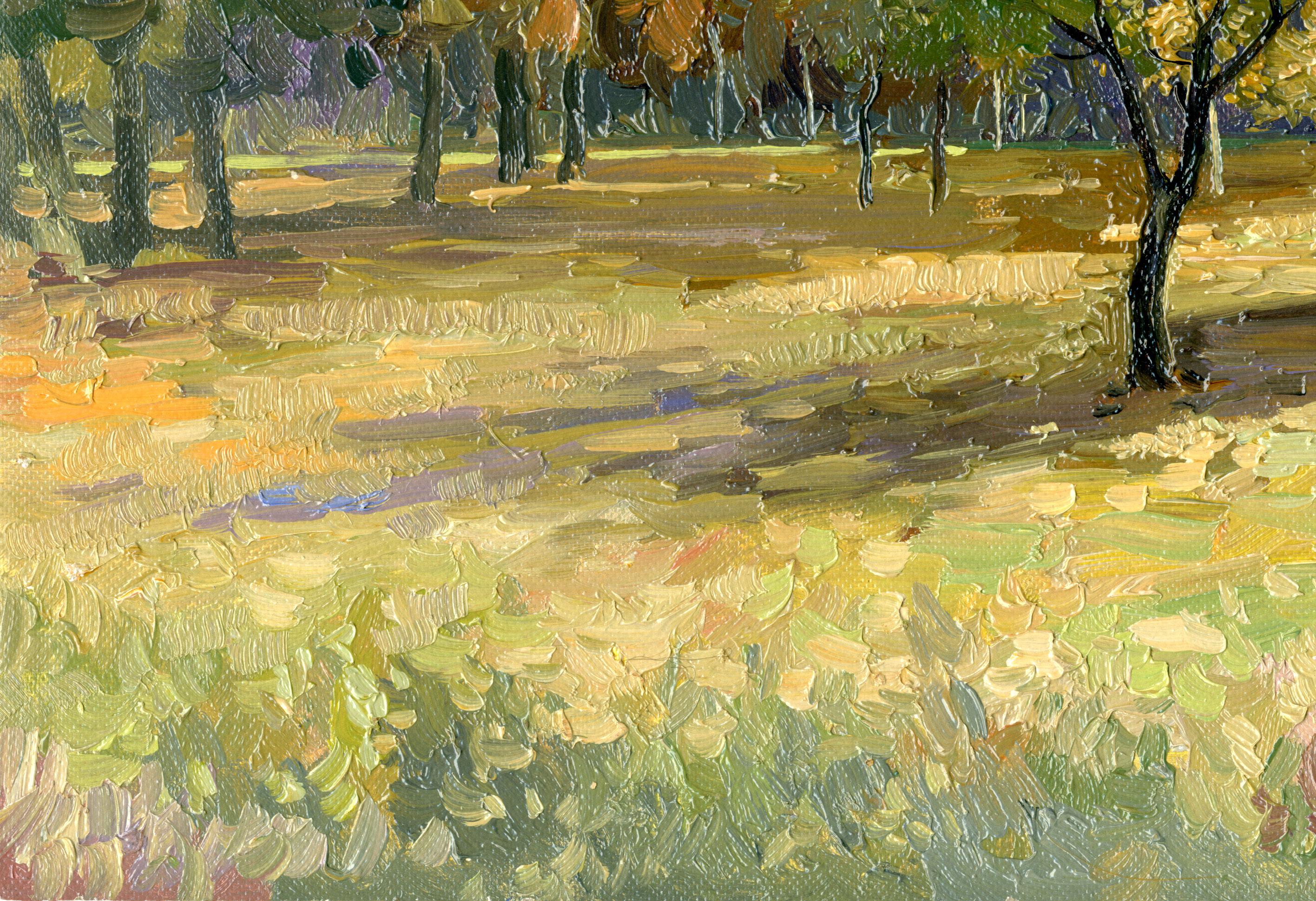 Im botanischen Garten, Öl-Landschaftsgemälde, Pleinair-Kunstwerk, gerahmt im Angebot 11