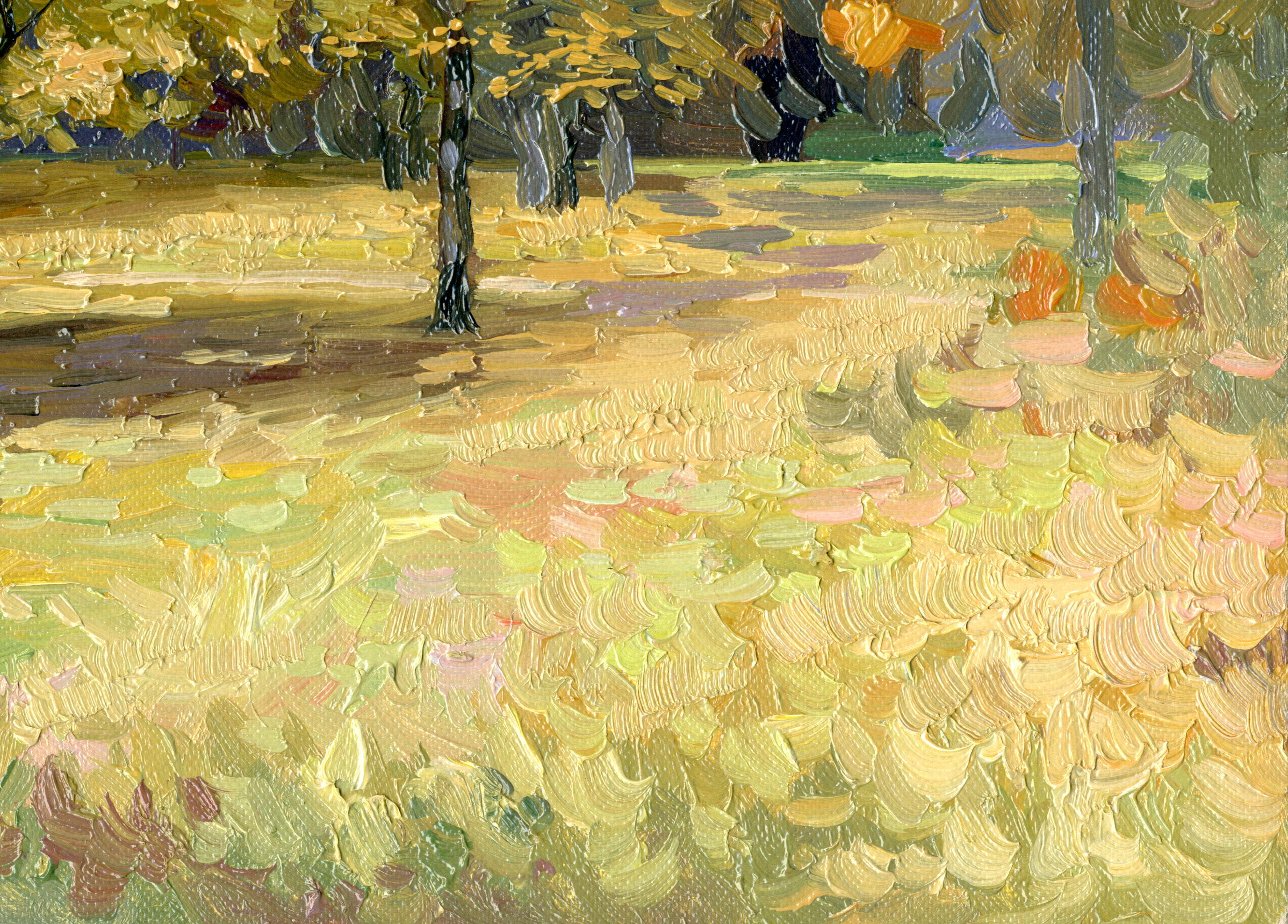 Im botanischen Garten, Öl-Landschaftsgemälde, Pleinair-Kunstwerk, gerahmt im Angebot 12