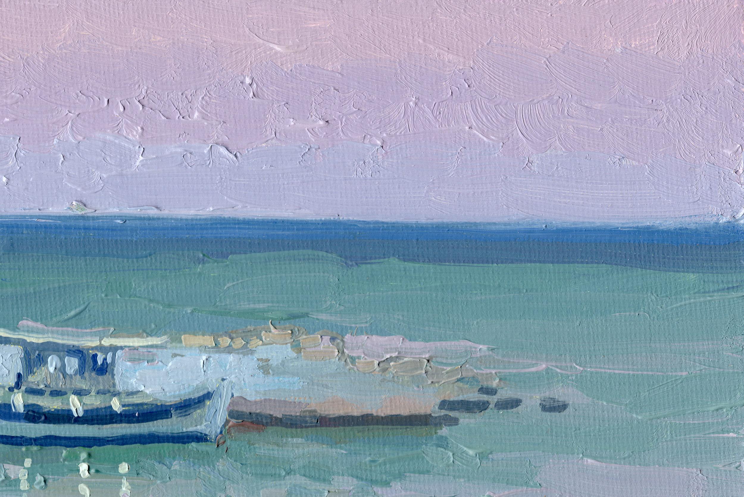 La nuit tombe sur le port de Bali en vente 8