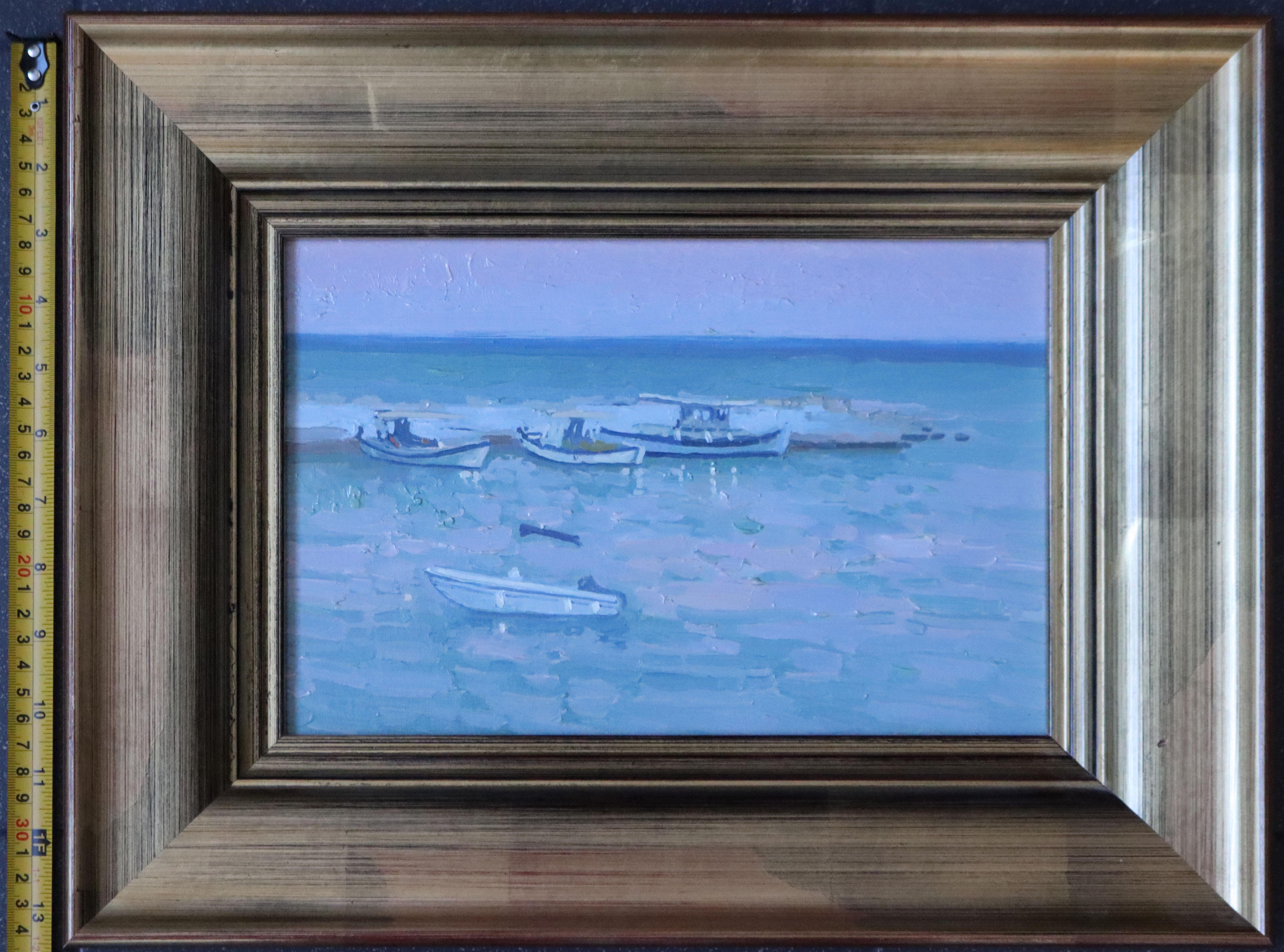 La nuit tombe sur le port de Bali en vente 1