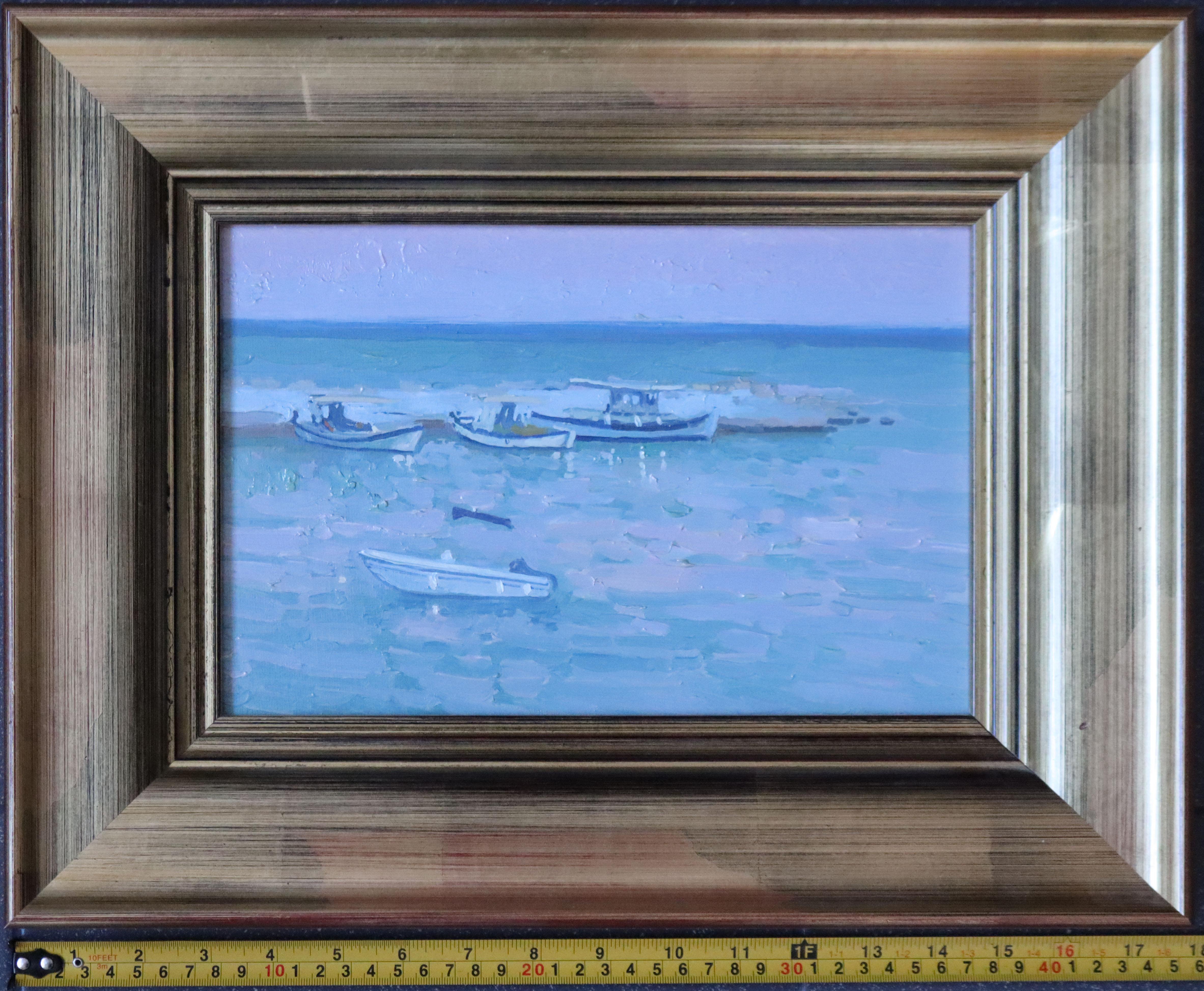 La nuit tombe sur le port de Bali en vente 2