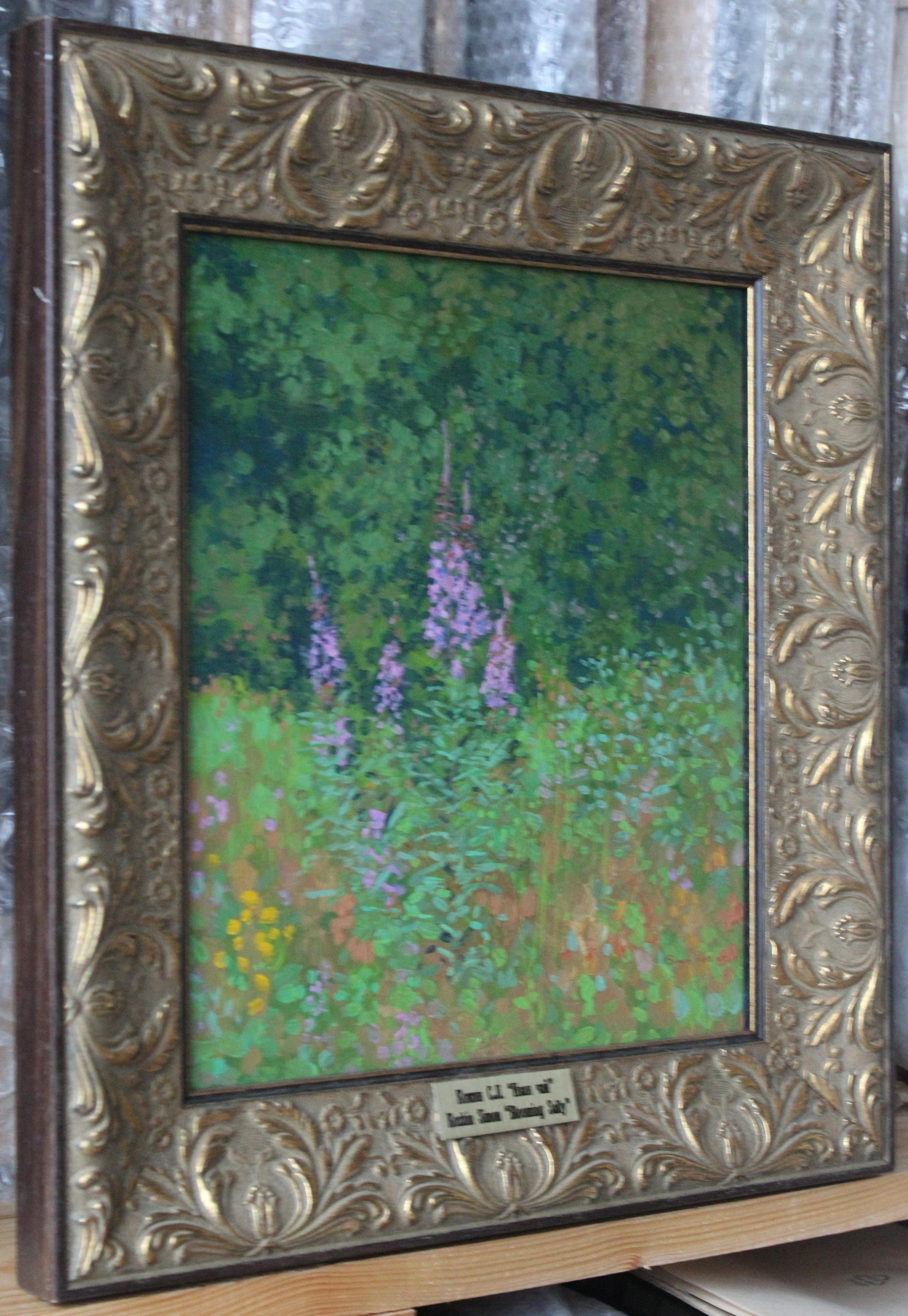 Ivan tea, Field-Flower Original Impressionist Oil Painting by Simon Kozhin For Sale 2