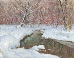 Nieve de enero en el río Chertanovka, Pintura, Lienzo, óleo. 39,3 x 49,9 cm