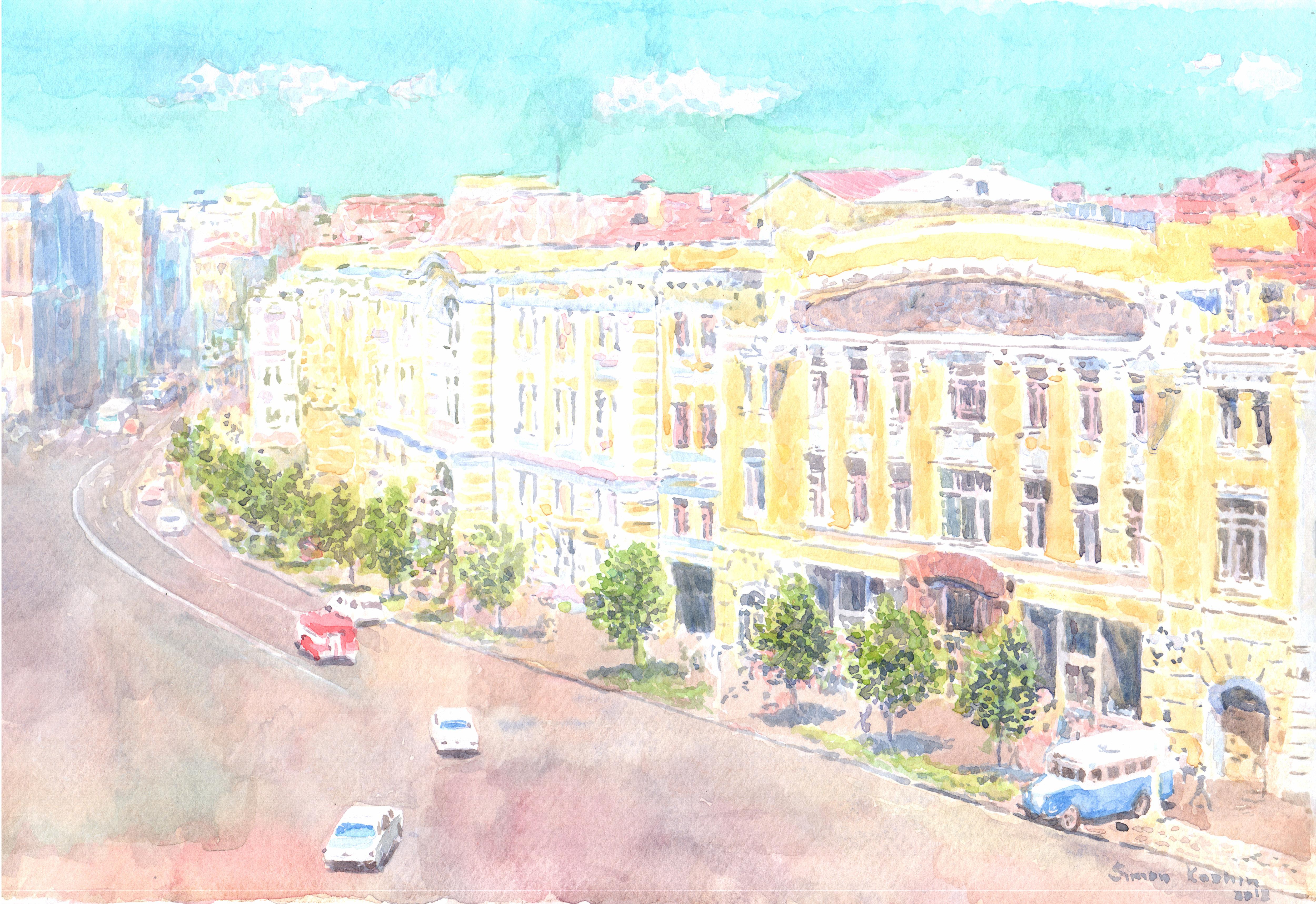 Simon Kozhin Landscape Painting – Charkiw. Noon