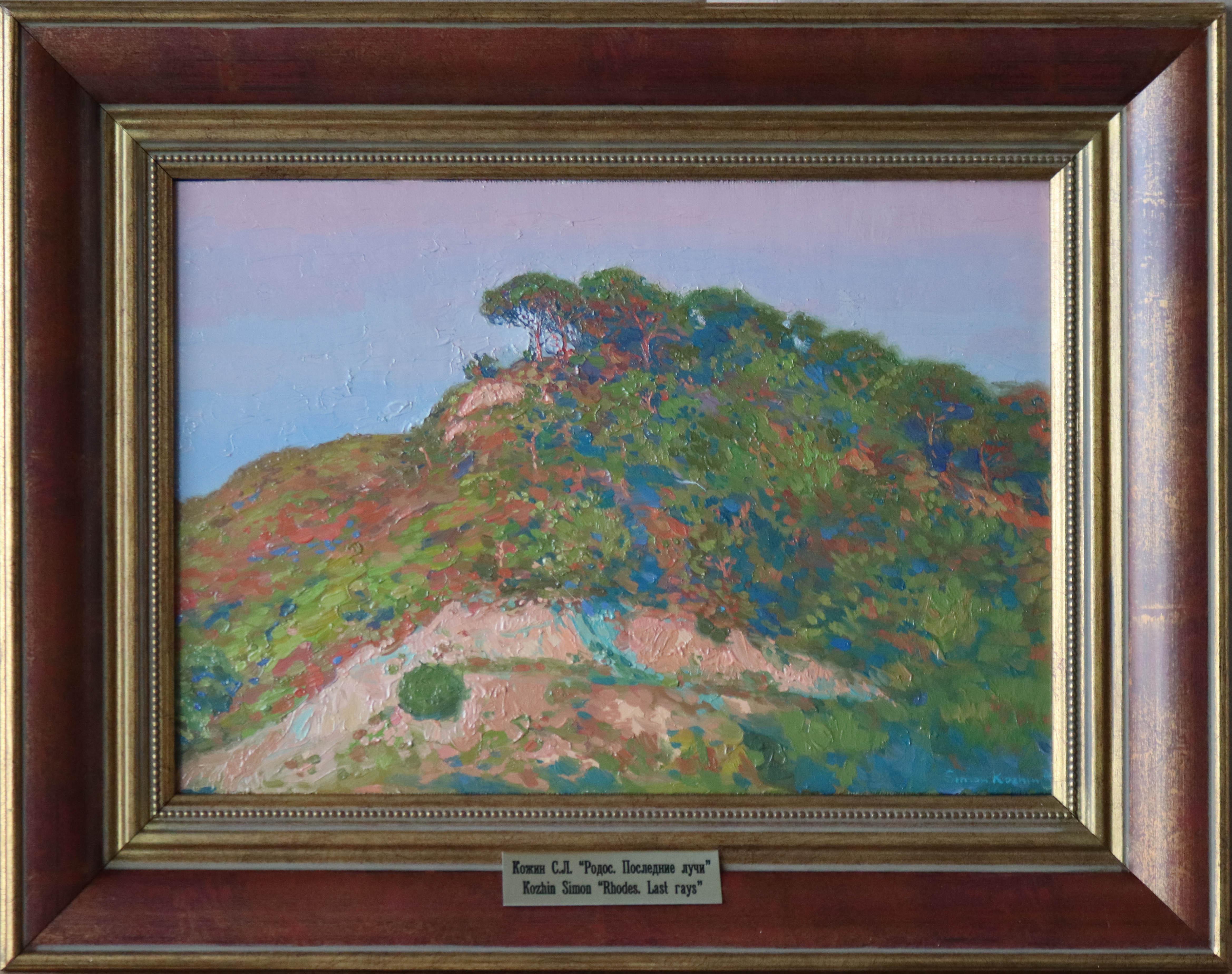 Last rays. Rhodes. Greece, Impressionist Pleinair Oil Painting by Simon Kozhin For Sale 1