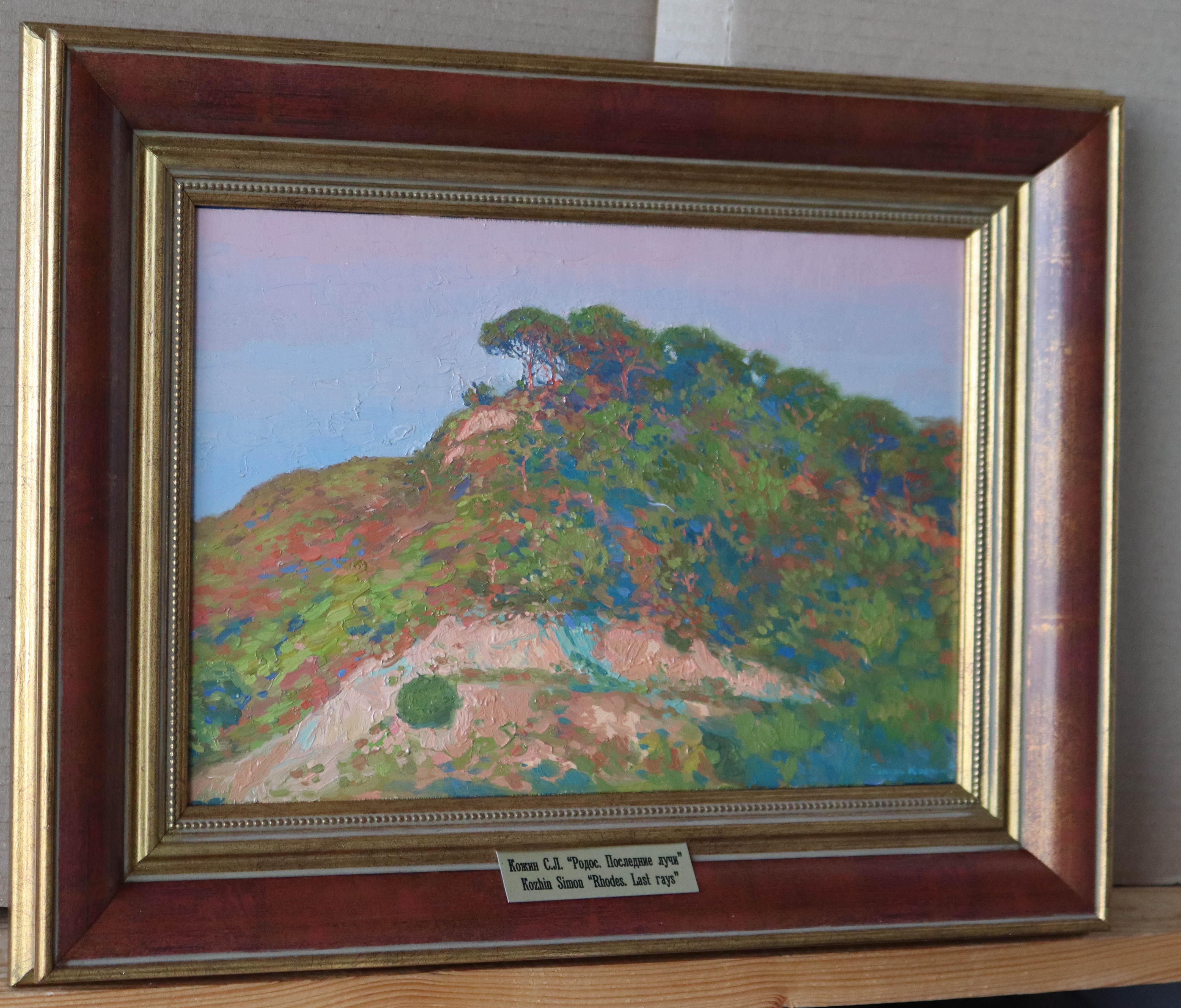Last rays. Rhodes. Greece, Impressionist Pleinair Oil Painting by Simon Kozhin For Sale 2