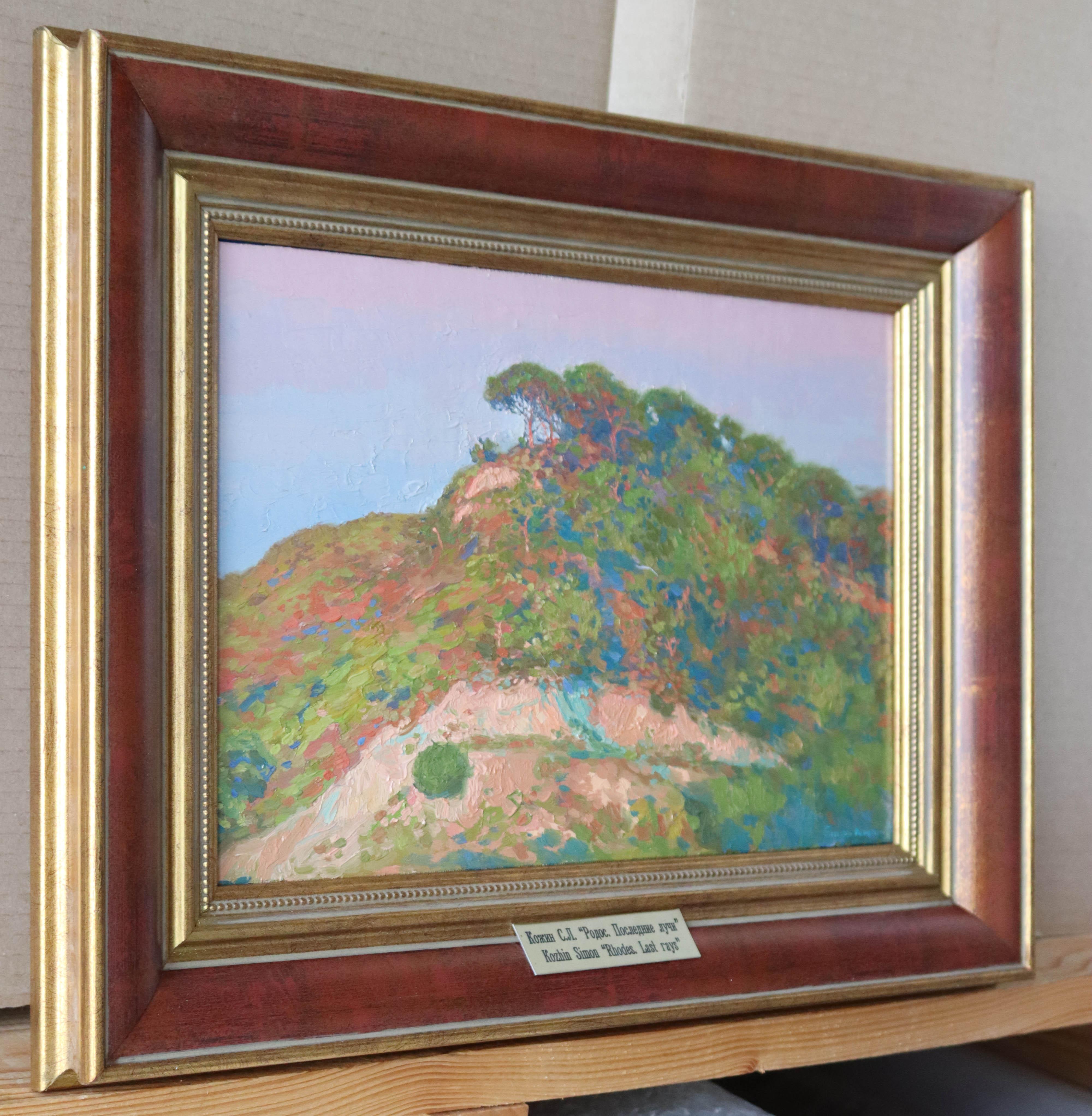 Last rays. Rhodes. Greece, Impressionist Pleinair Oil Painting by Simon Kozhin For Sale 3