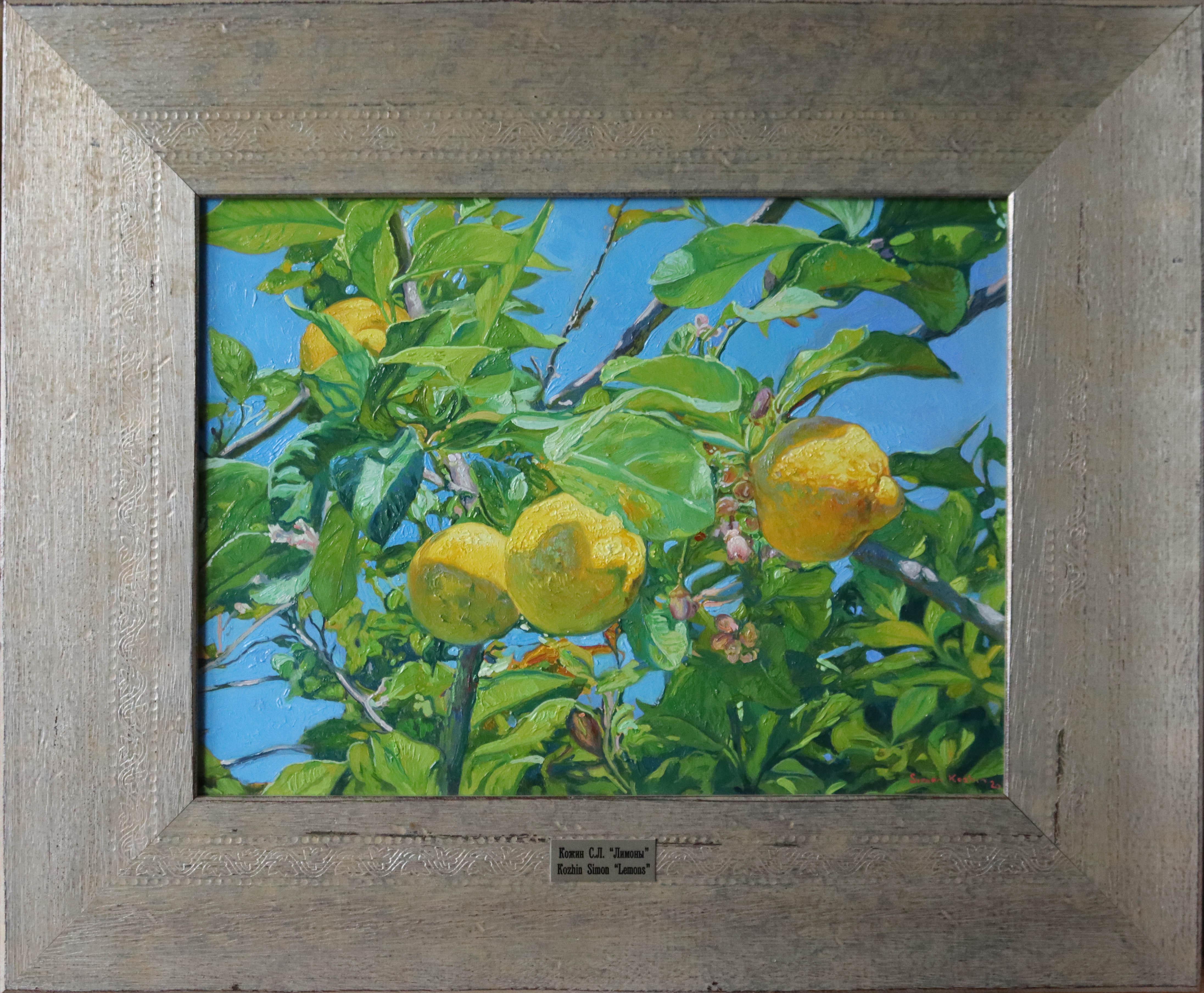 Lemons, Oil Painting Impressionist Style, Still life fruit, Citrus garden trees 1