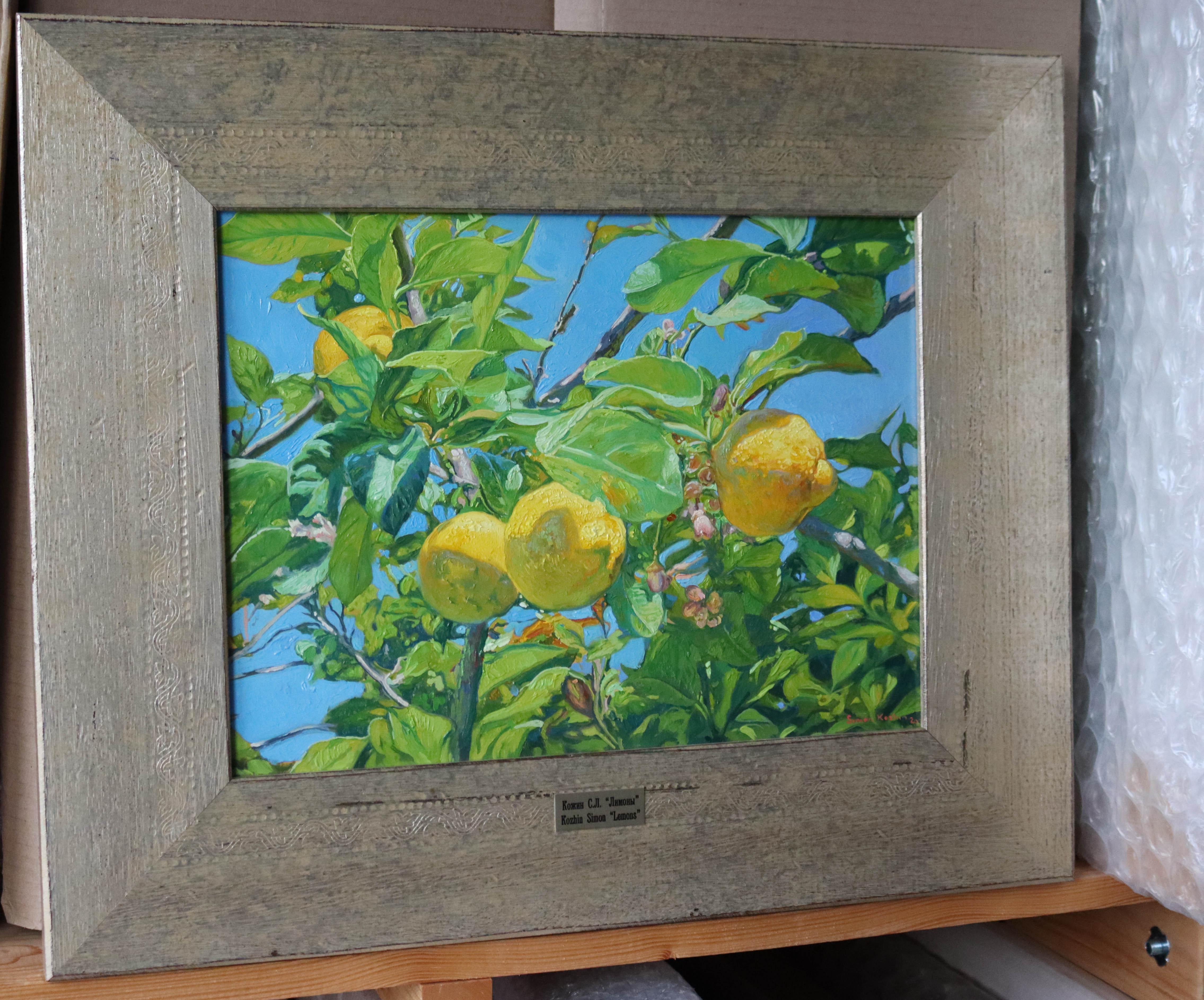Lemons, Oil Painting Impressionist Style, Still life fruit, Citrus garden trees 2