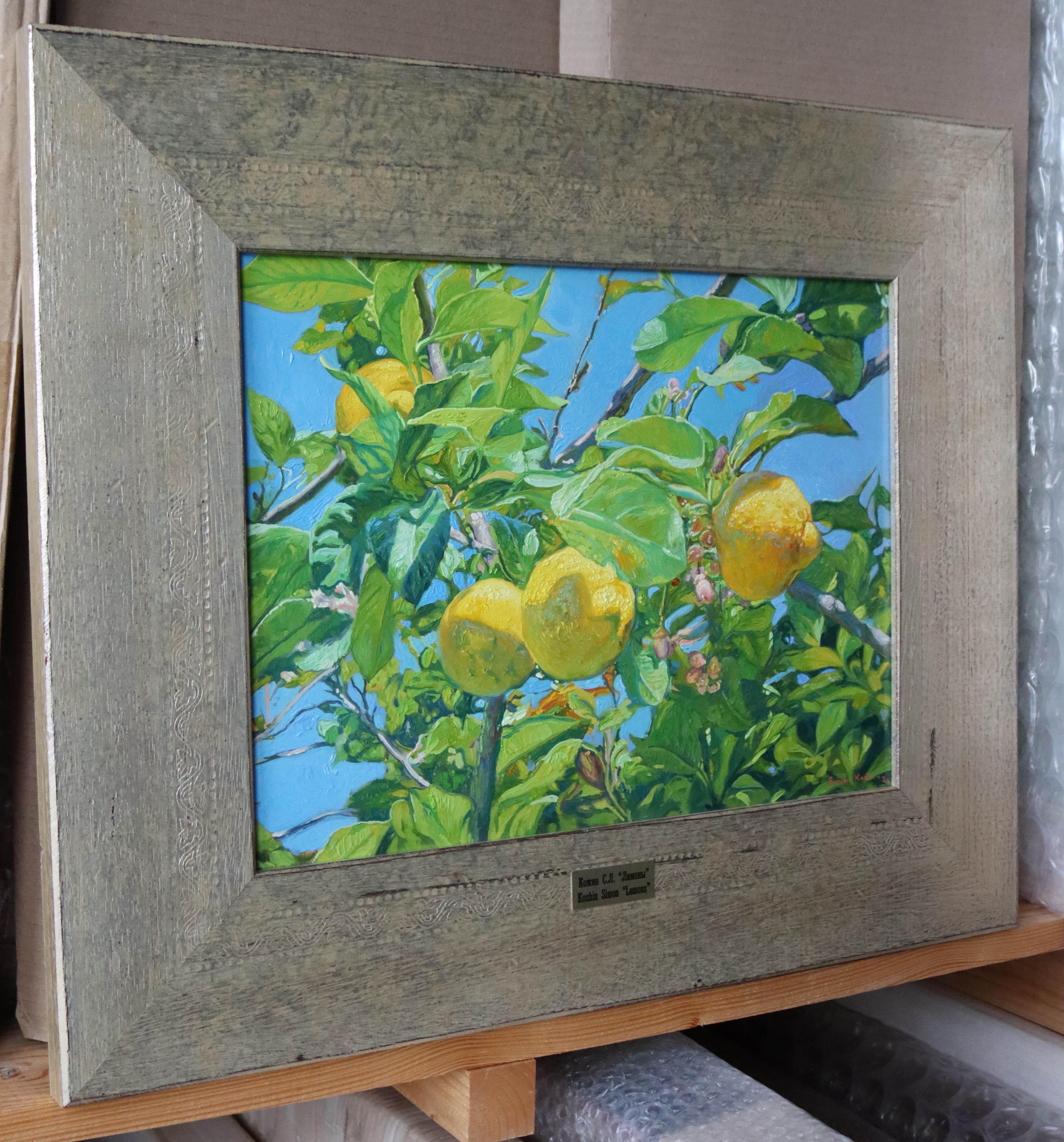 Lemons, Oil Painting Impressionist Style, Still life fruit, Citrus garden trees 3