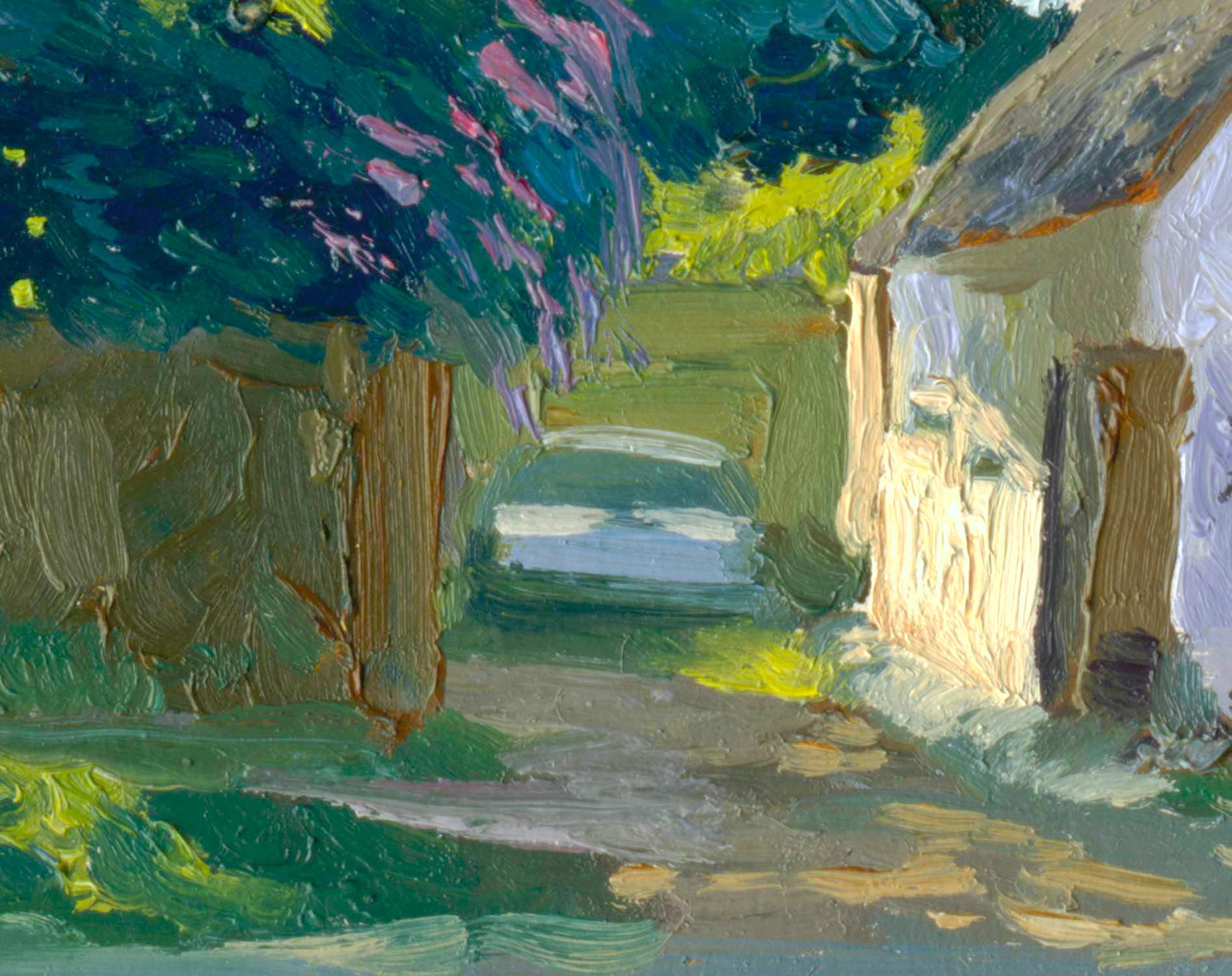 Little cottage. Haddenham - Impressionist Painting by Simon Kozhin