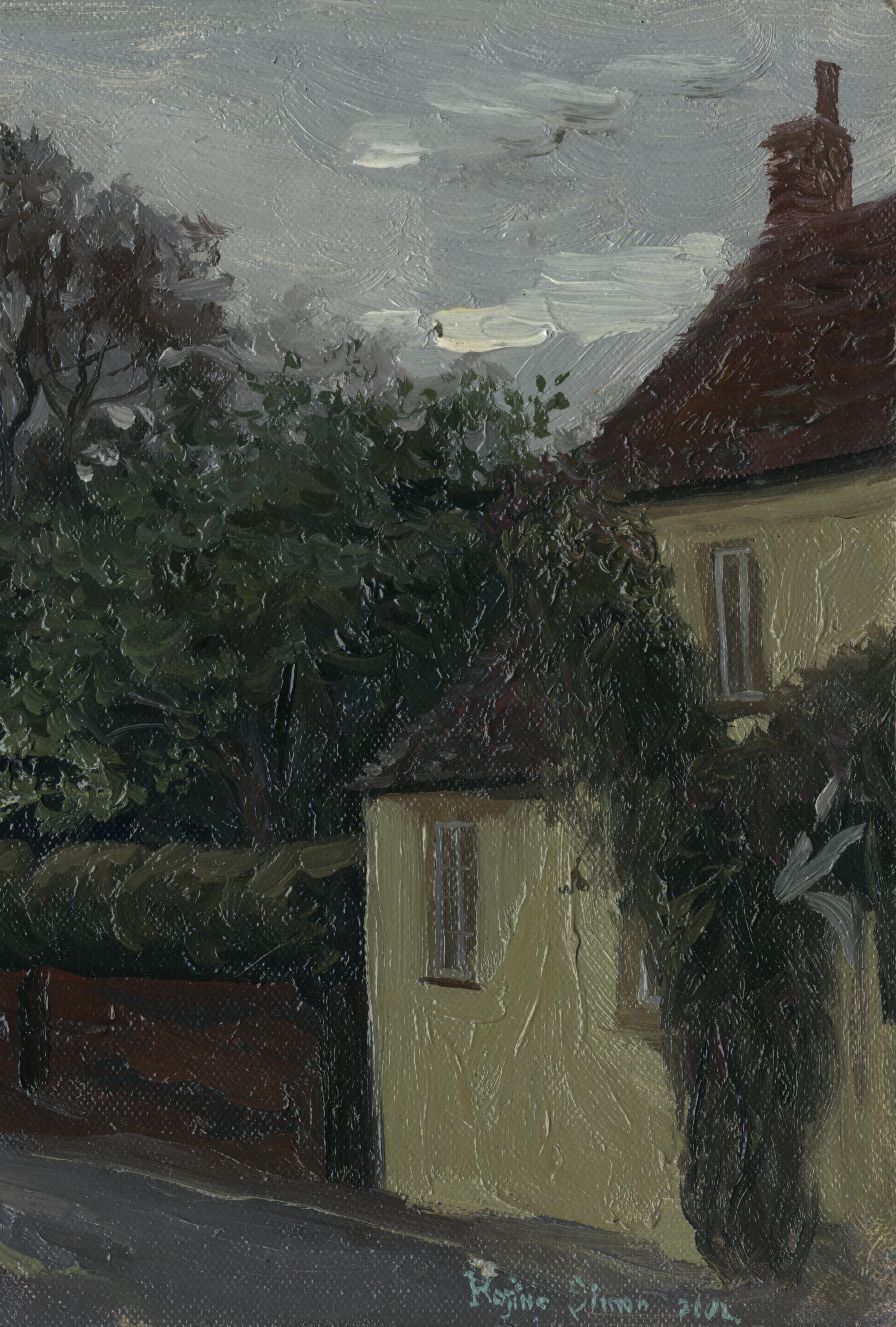 Long Crendon. Calle Hyde - Landscape Painting Negro de Simon Kozhin