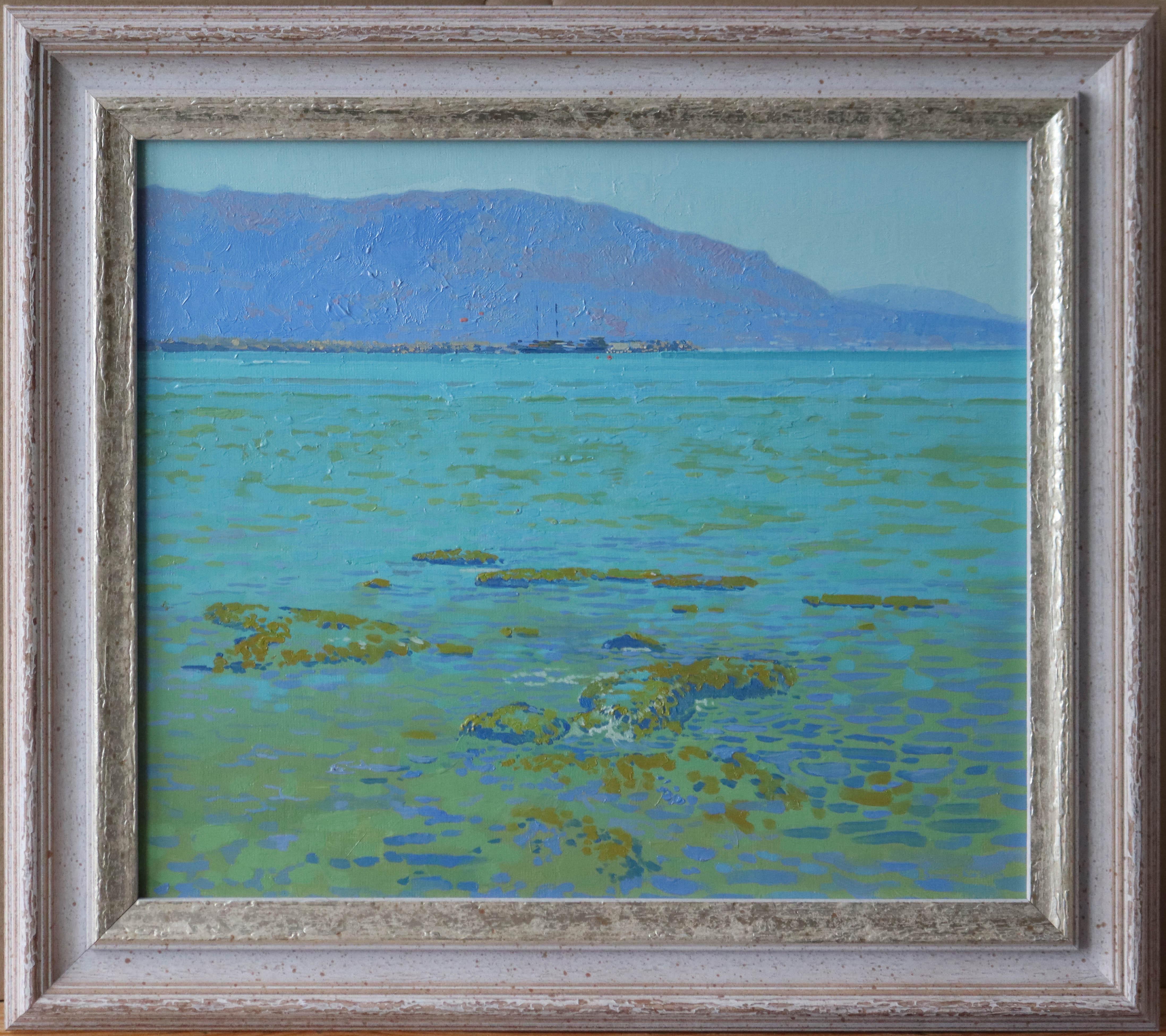 Baie de Malia à Noon - Impressionnisme Painting par Simon Kozhin