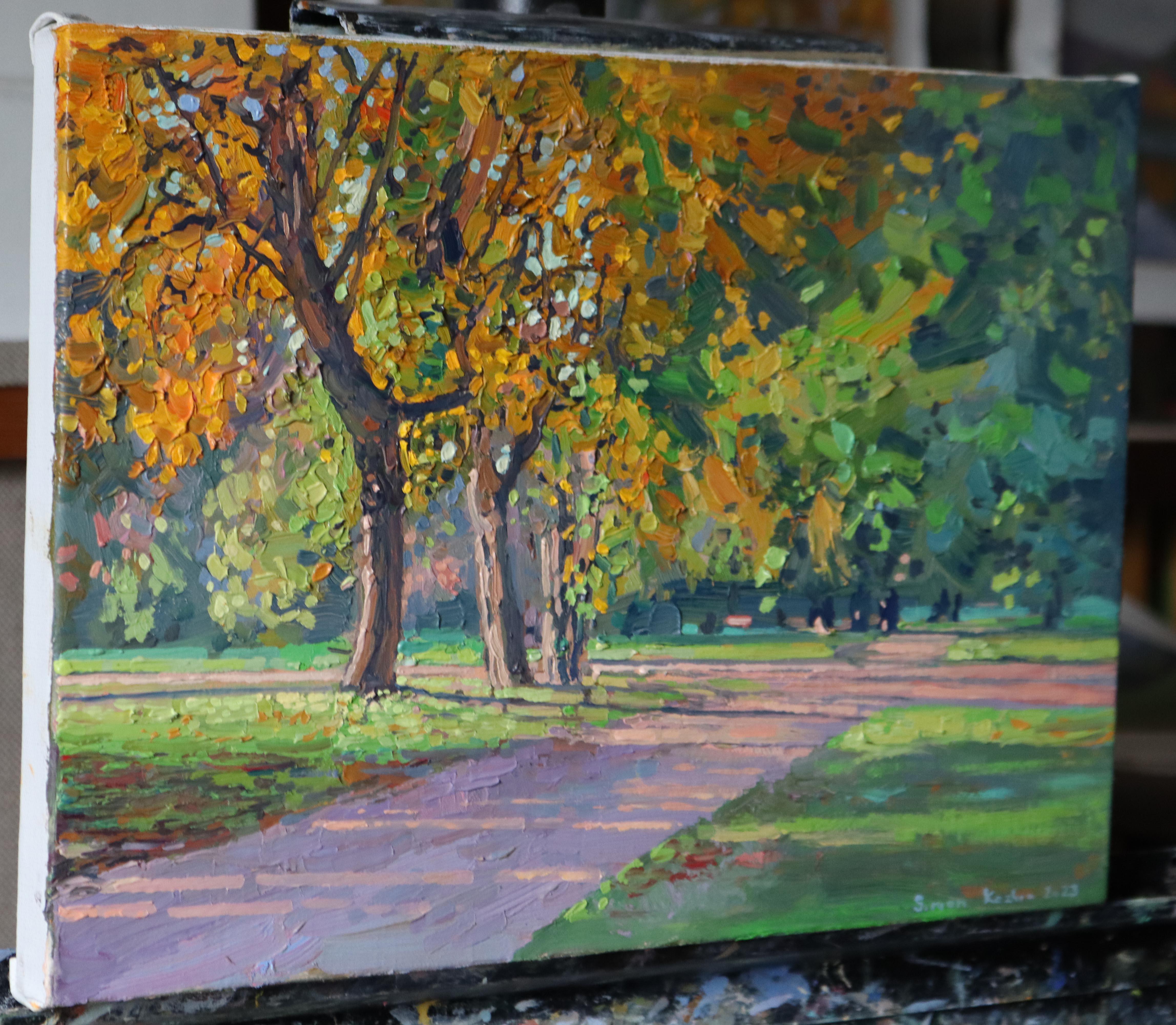 Maple Alley a settembre - Painting Impressionismo di Simon Kozhin